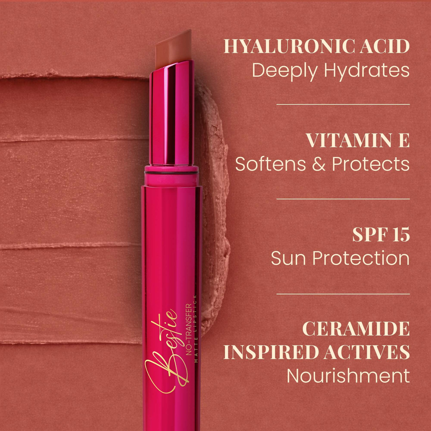 Image of Parul Garg Bestie No-Transfer & Ultra-Comfortable Lipstick (Sassy, 2 g)