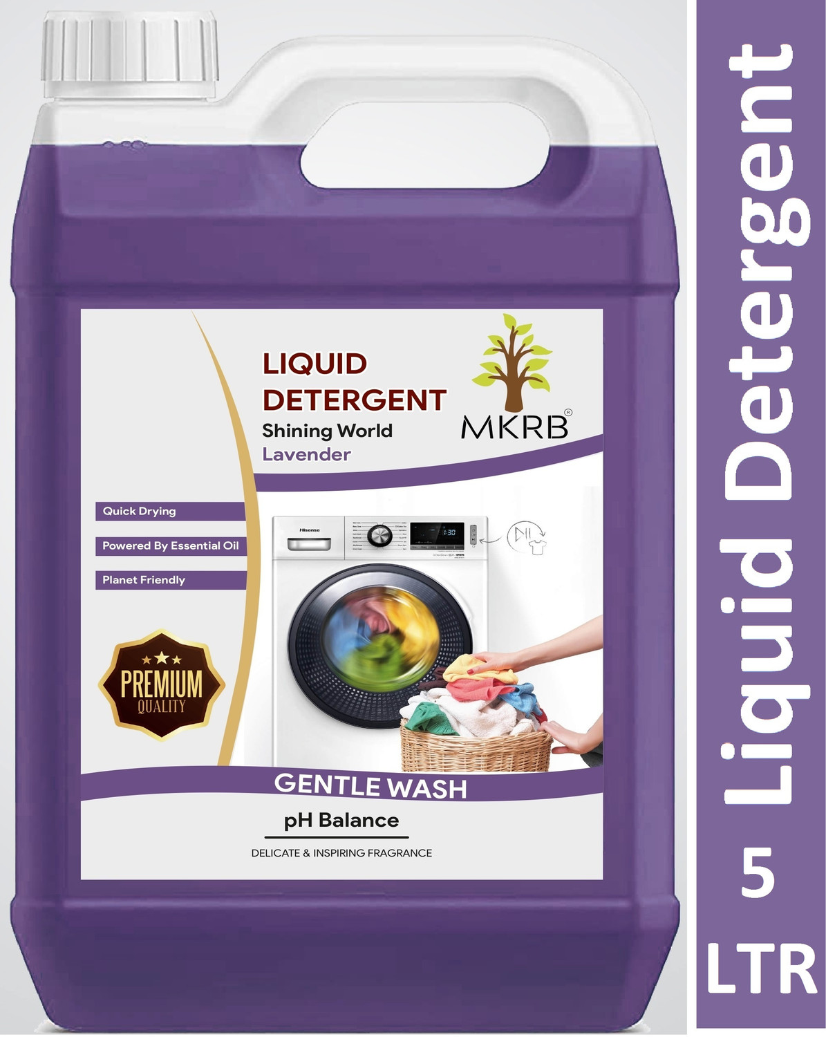 Image of MKRB MALL 5 liter top load and front load liquid detergent, machine, Wash Detergent . Lavender Liquid Detergent (5000 ml)