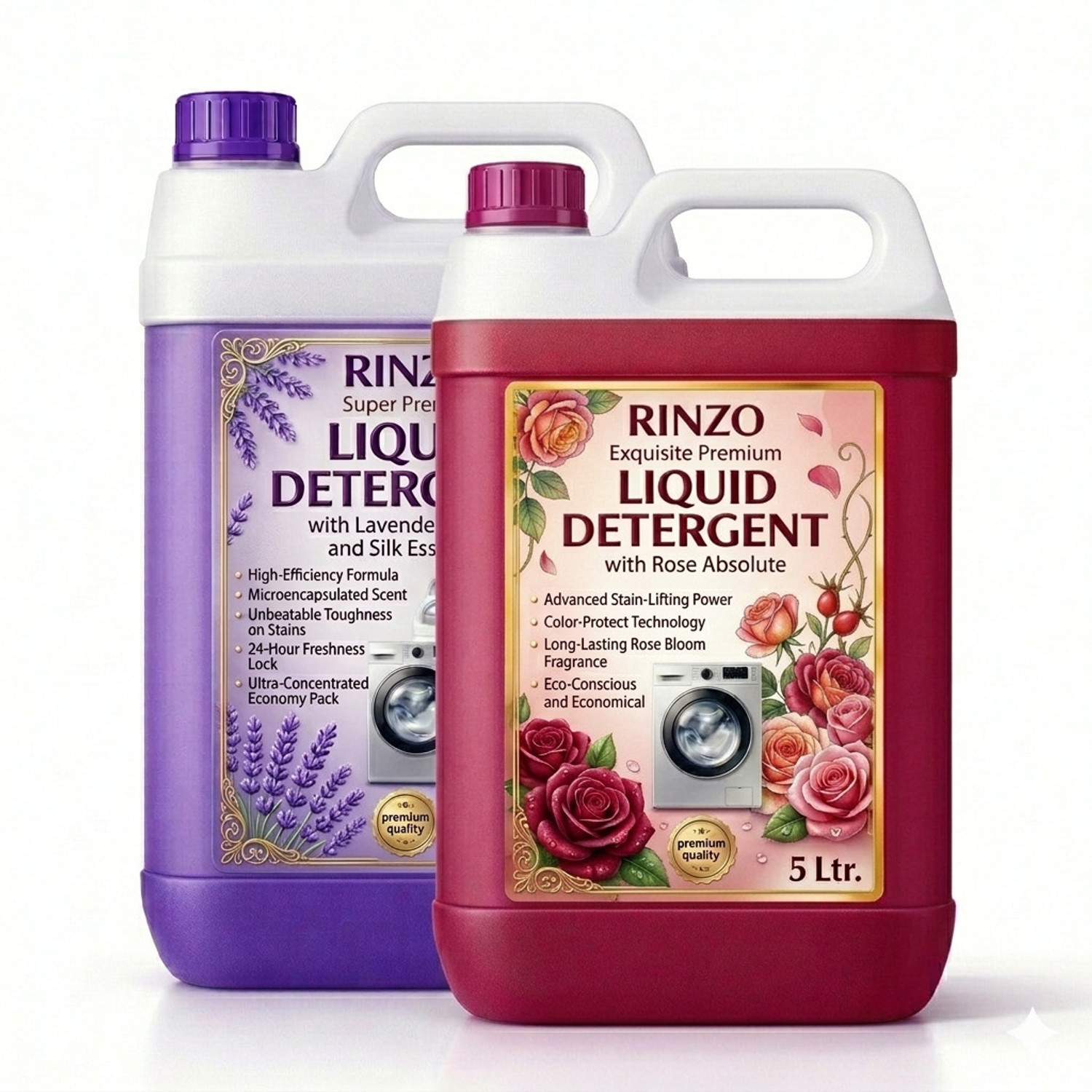 Image of PanPro Combo (5L Yellow Dishwash gel + 5L Blue Liquid Detergent) 10L Multi-Fragrance Liquid Detergent (2 x 5000 ml)
