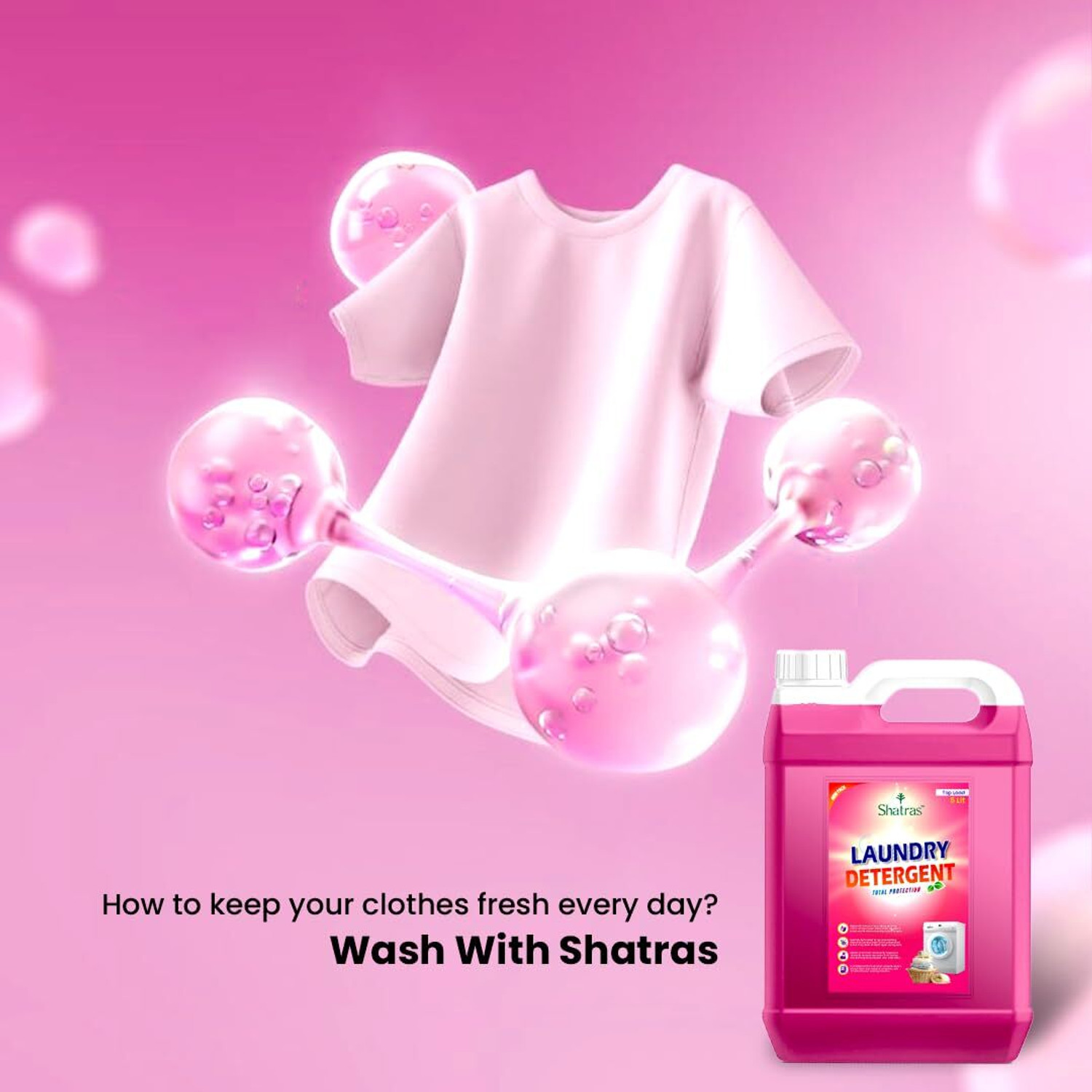 Image of Shatras Laundry Liquid Detergent For Top-Load And Front Load Machine - Lily+Lavender Lavender Liquid Detergent (2 x 5 L)