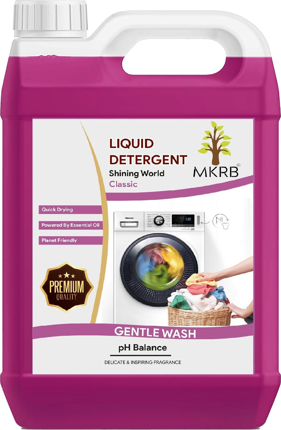 Image of MKRB MALL 5 liter top load and front load liquid detergent, machine, Wash Detergent . Lavender Liquid Detergent (5000 ml)
