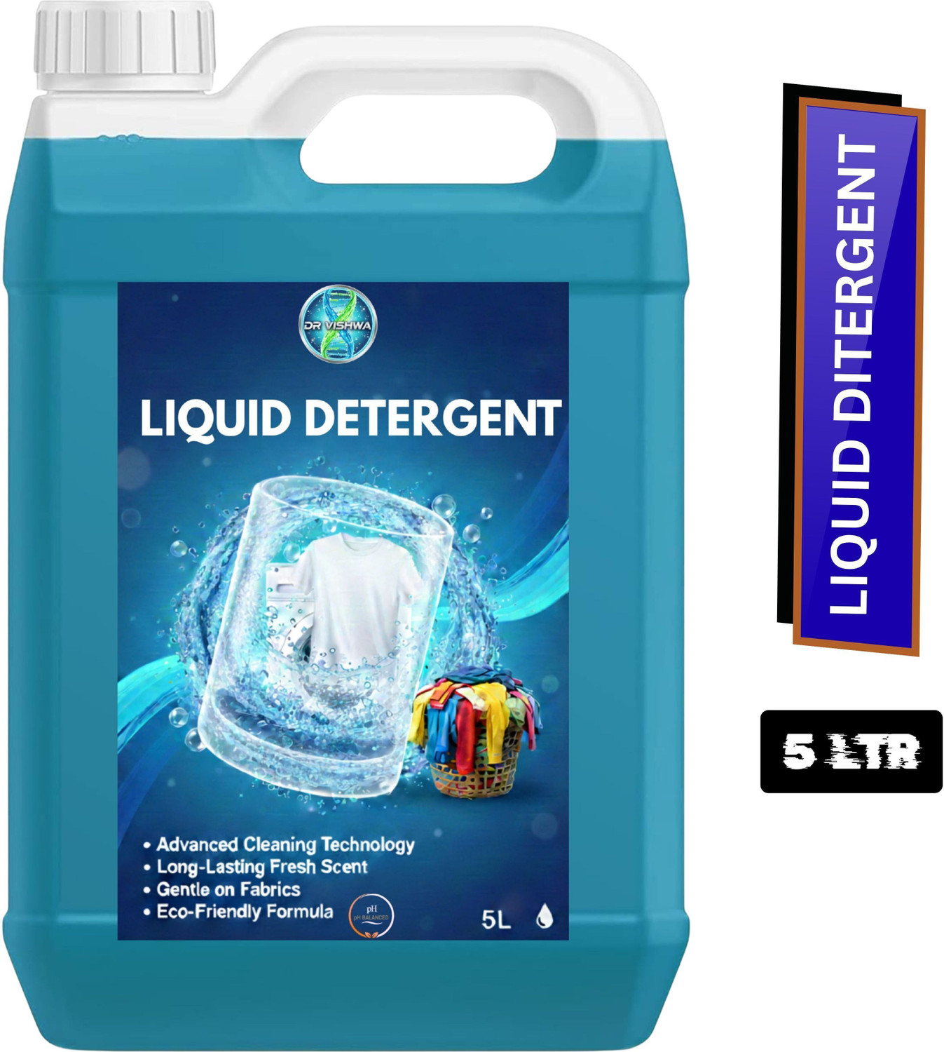 Image of vermliquids Liquid Detergent suitable for washing machine 10 ltr - for Crisp Clothes Jasmine Liquid Detergent (2 x 5000 ml)