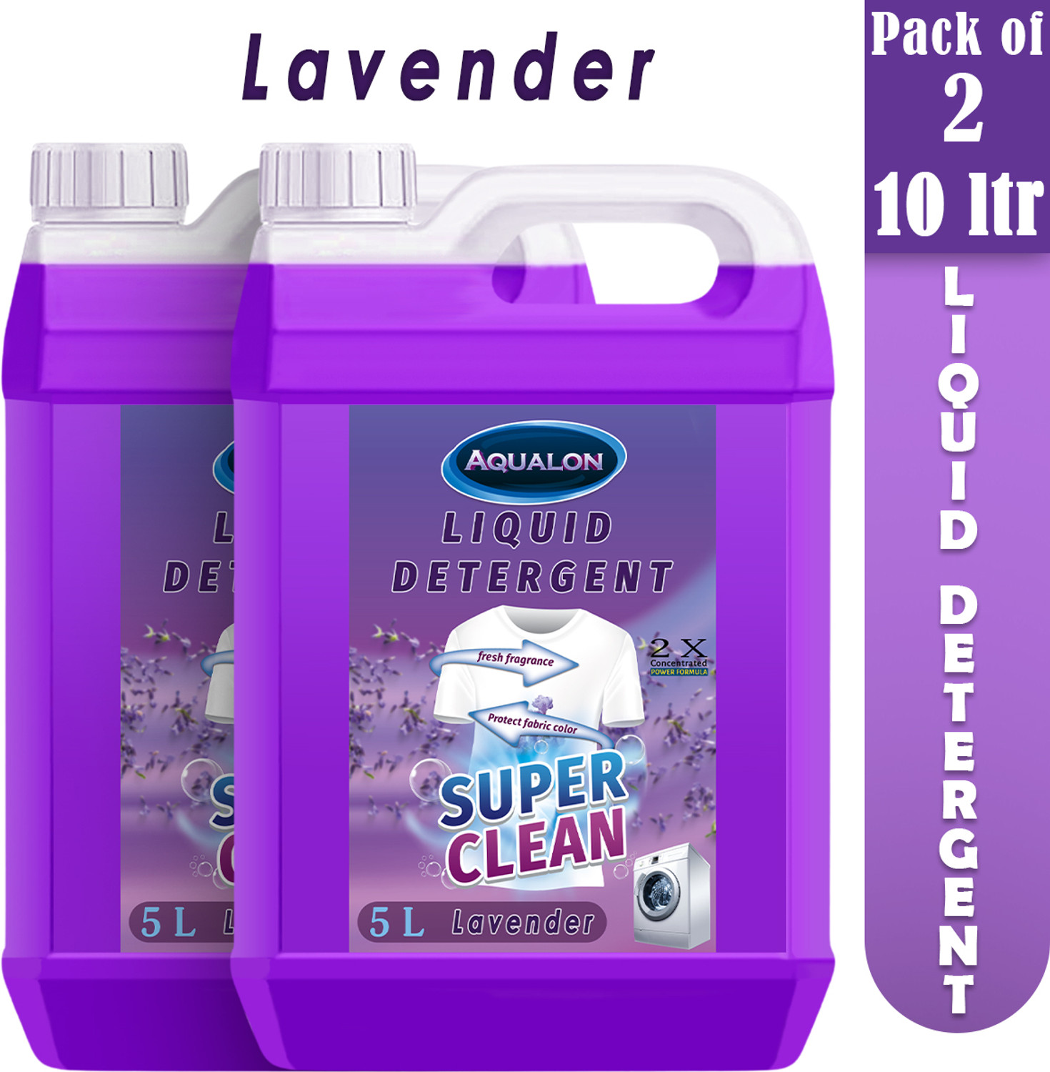 Image of vermliquids Liquid Detergent For All Type Washing Machines - Active Cleaning Formula Jasmine Liquid Detergent (2 x 5000 ml)