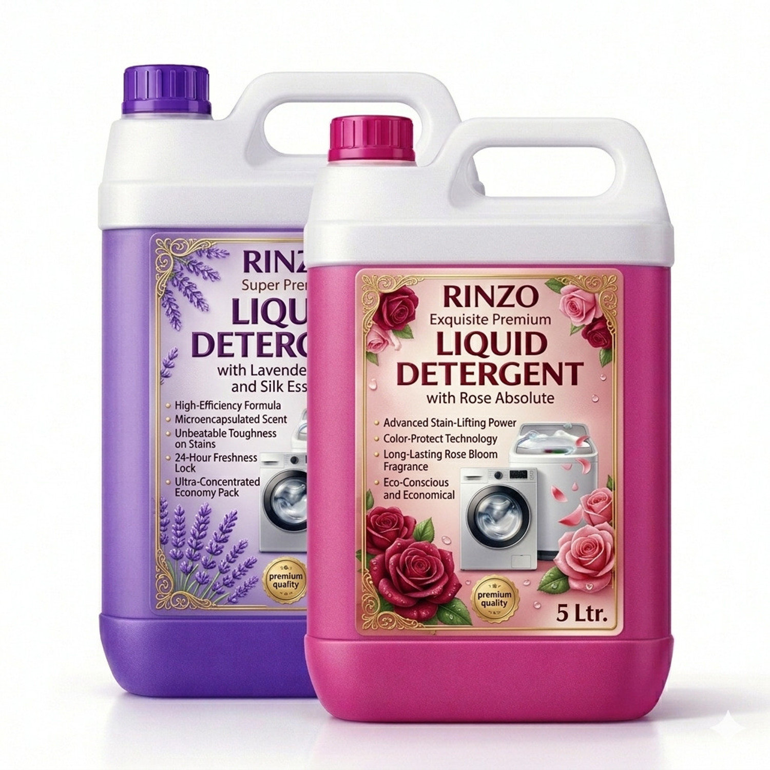 Image of ISZK Liquid Detergent 10L Pink Lily Laundry Liquid for All Washing Machines Multi-Fragrance Liquid Detergent (2 x 5000 ml)