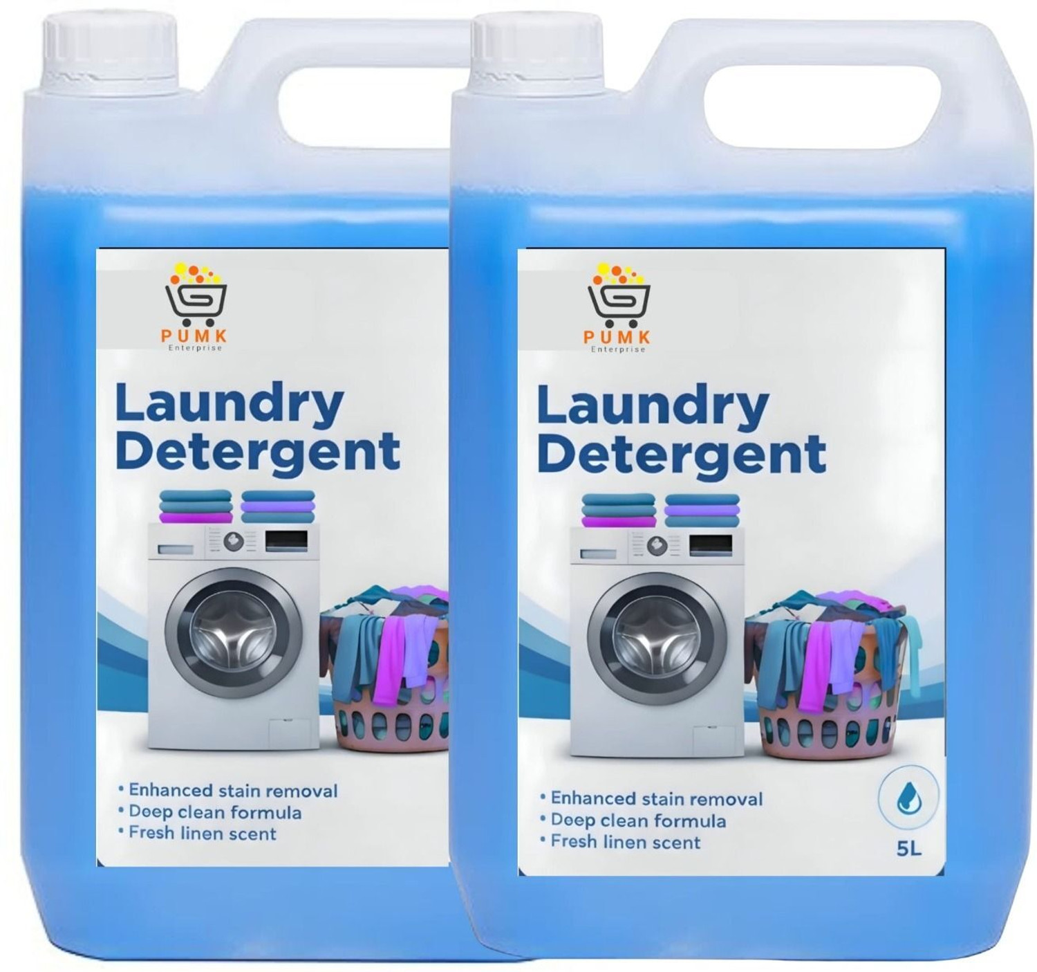 Image of vermliquids Liquid Detergent suitable for washing machine 10 ltr - for Crisp Clothes Jasmine Liquid Detergent (2 x 5000 ml)