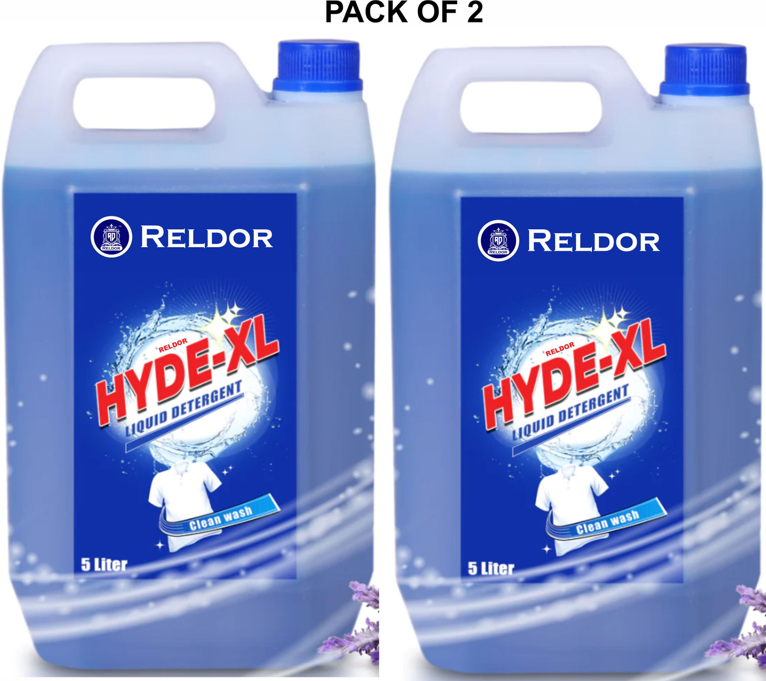 Image of vermliquids Liquid Detergent For All Type Washing Machines - Active Cleaning Formula Jasmine Liquid Detergent (2 x 5000 ml)