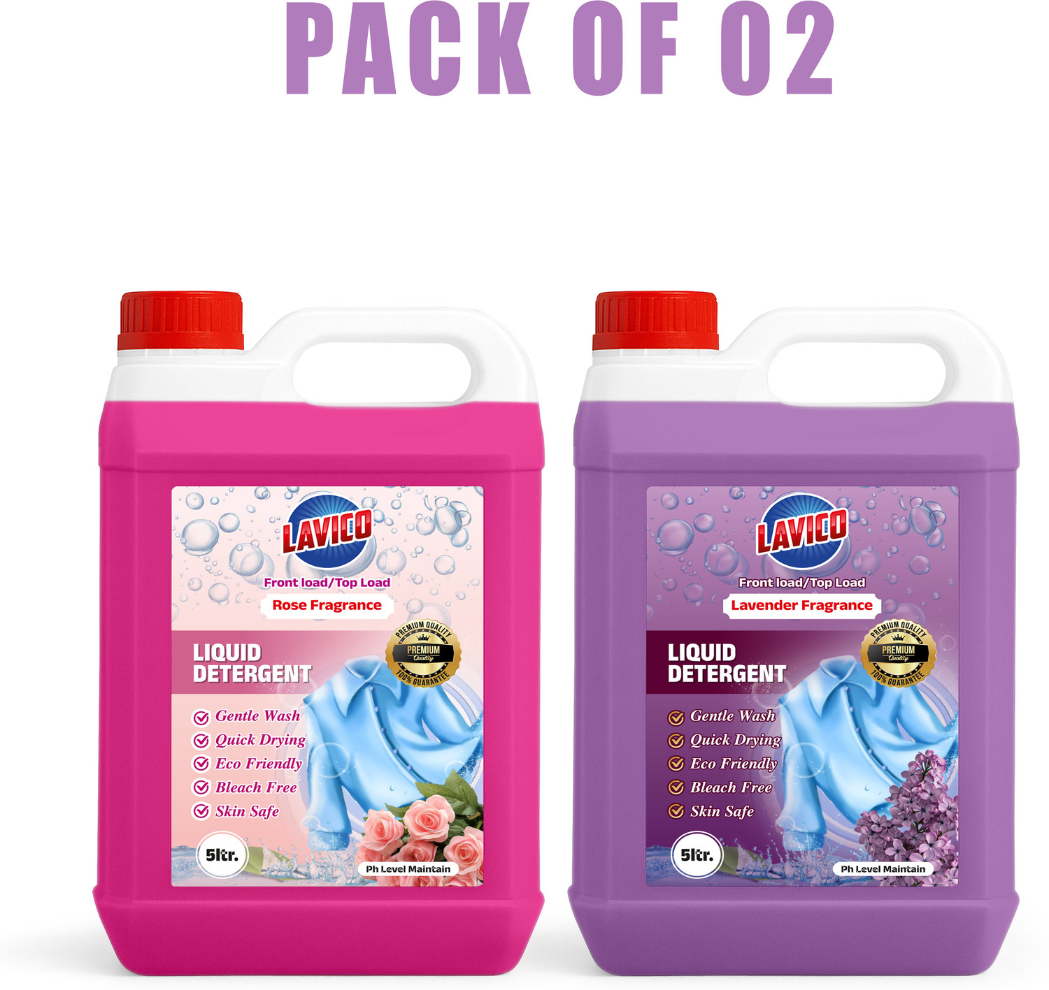 Image of PanPro Combo (5L Yellow Dishwash gel + 5L Blue Liquid Detergent) 10L Multi-Fragrance Liquid Detergent (2 x 5000 ml)