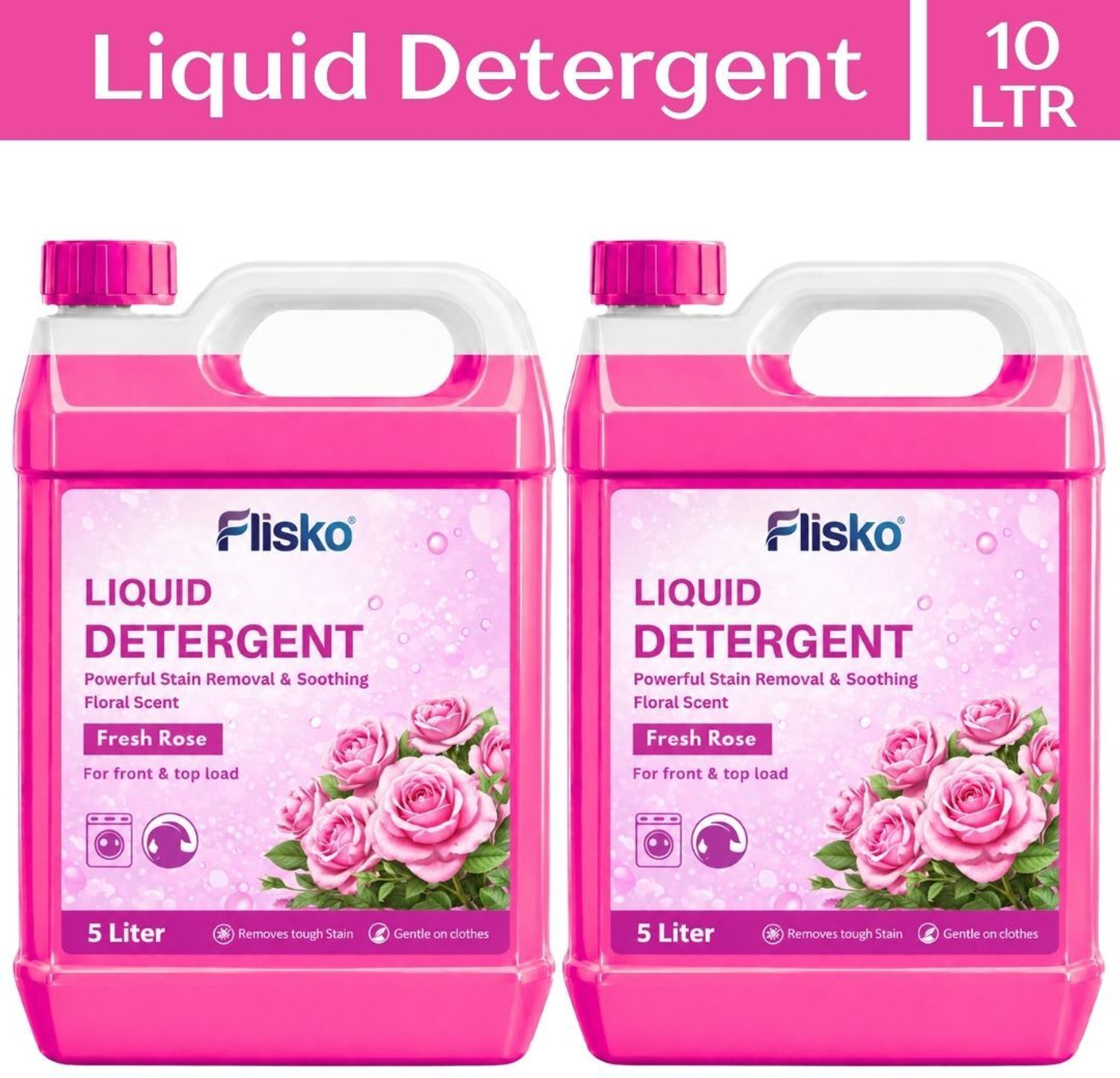Image of ISZK Liquid Detergent 10LWorks on Both Manual & Machine Wash & Reduces Lint Formation Lavender Liquid Detergent (2 x 5000 ml)