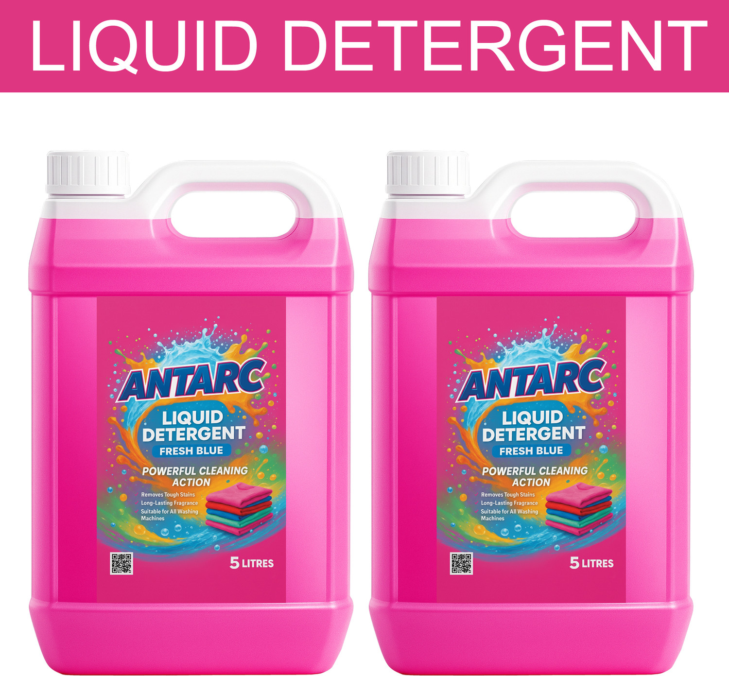 Image of vermliquids Liquid Detergent For All Type Washing Machines - Active Cleaning Formula Jasmine Liquid Detergent (2 x 5000 ml)