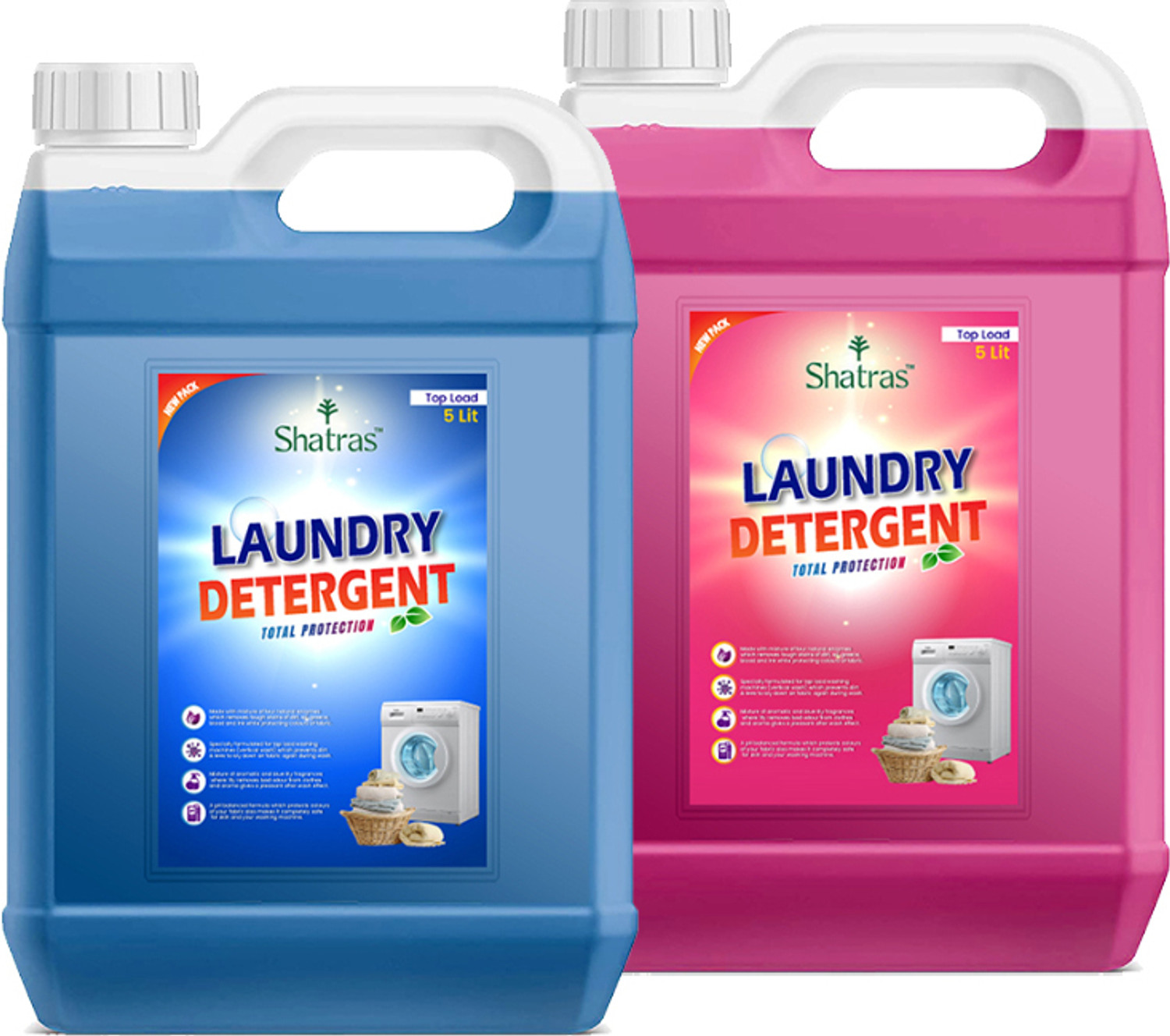 Image of Shatras Laundry Liquid Detergent For Top-Load And Front Load Machine - Lily+Lavender Lavender Liquid Detergent (2 x 5 L)