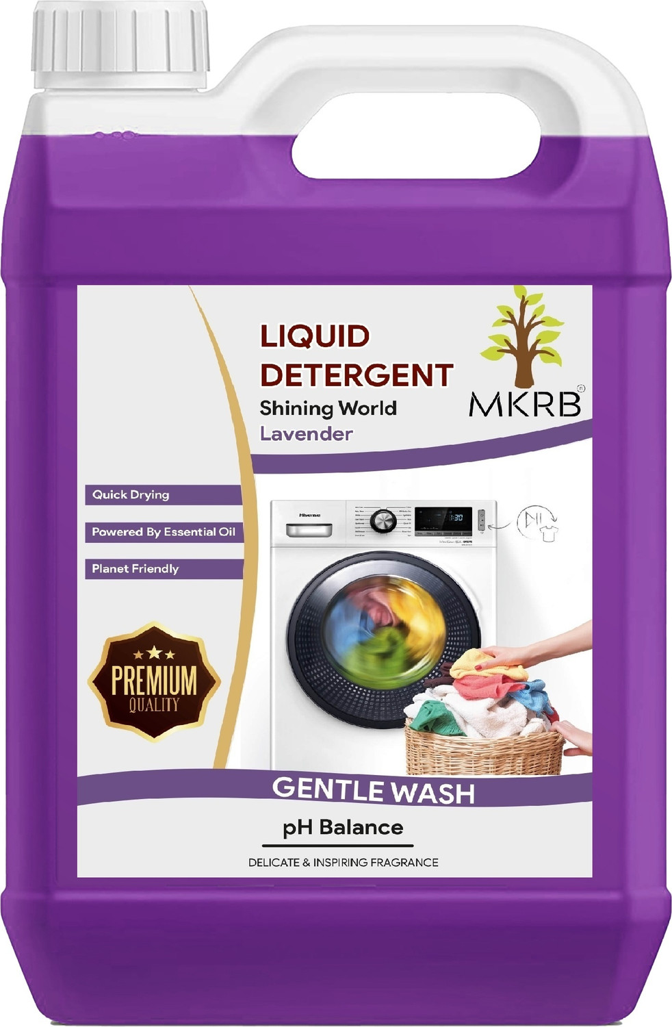 Image of MKRB MALL 5 liter top load and front load liquid detergent, machine, Wash Detergent . Lavender Liquid Detergent (5000 ml)
