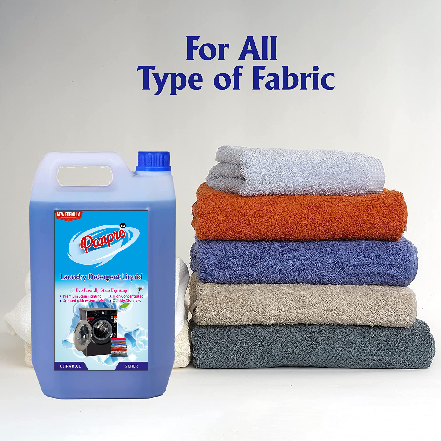 Image of PanPro Combo (5L Yellow Dishwash gel + 5L Blue Liquid Detergent) 10L Multi-Fragrance Liquid Detergent (2 x 5000 ml)