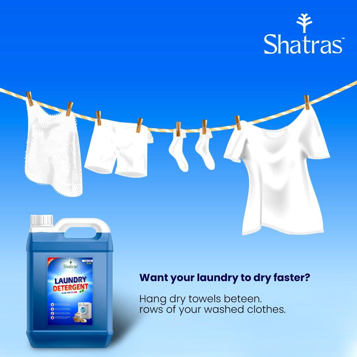 Image of Shatras Laundry Liquid Detergent For Top-Load And Front Load Machine - Lily+Lavender Lavender Liquid Detergent (2 x 5 L)