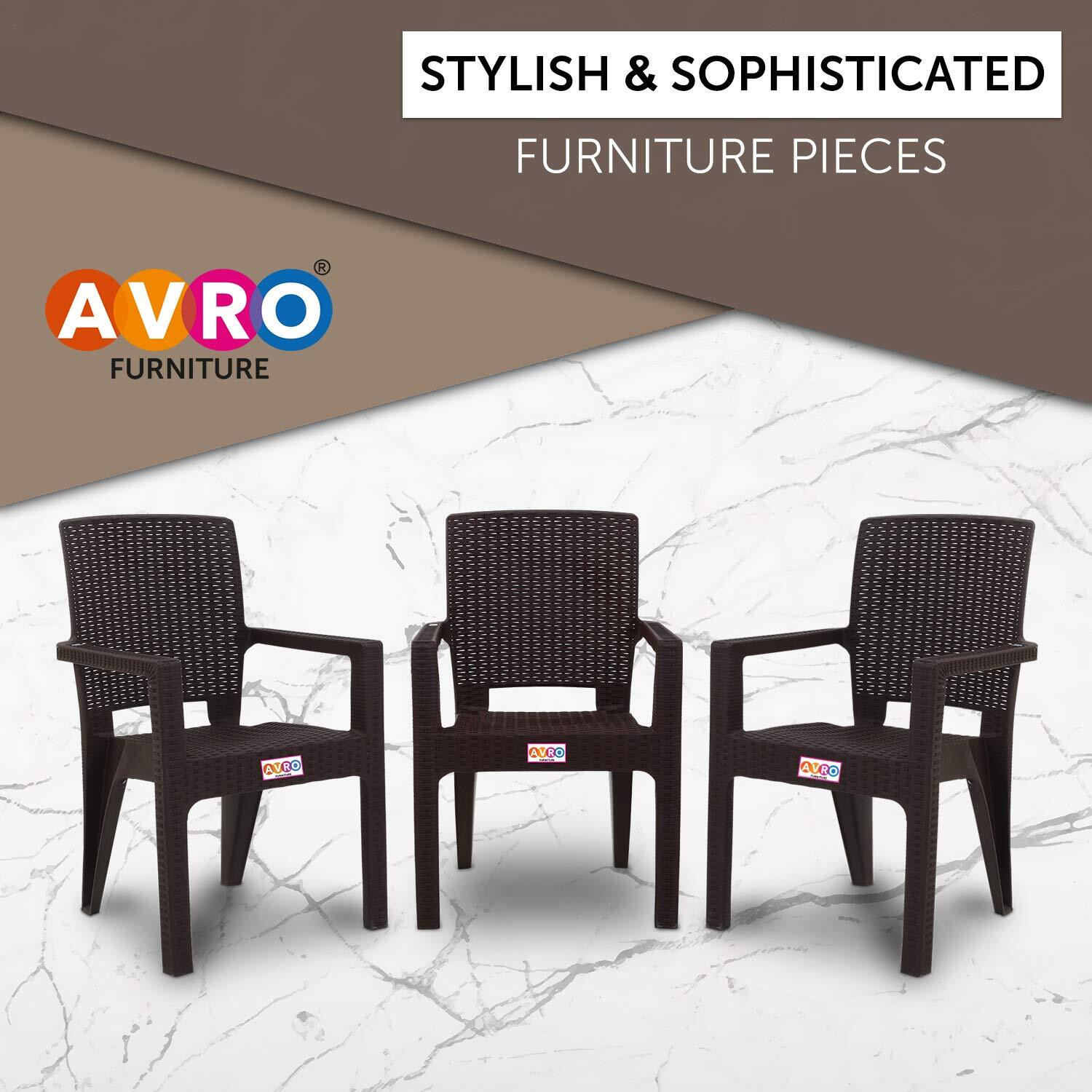 Image of AVRO furniture Platinum Heavy Duty Relaxing Chair for Living Room Home Garden Office Plastic Living Room Chair (Finish Color - Brown, Pre-assembled)