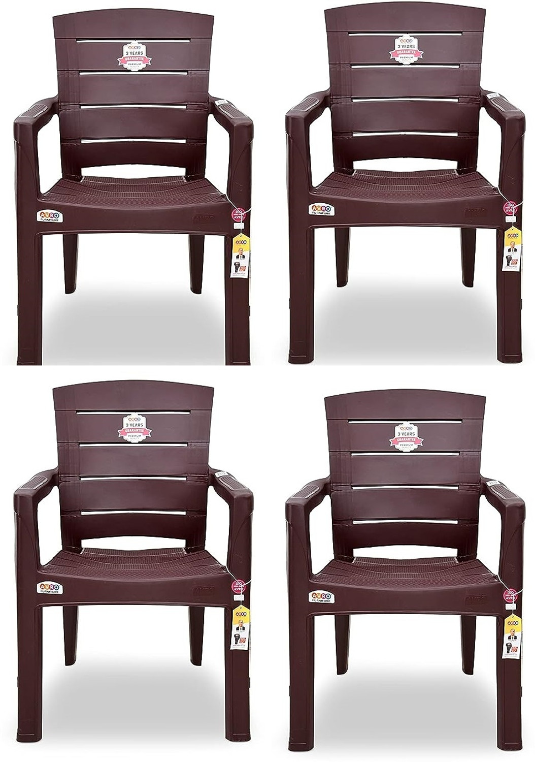 Image of AVRO furniture Platinum Heavy Duty Relaxing Chair for Living Room Home Garden Office Plastic Living Room Chair (Finish Color - Brown, Pre-assembled)