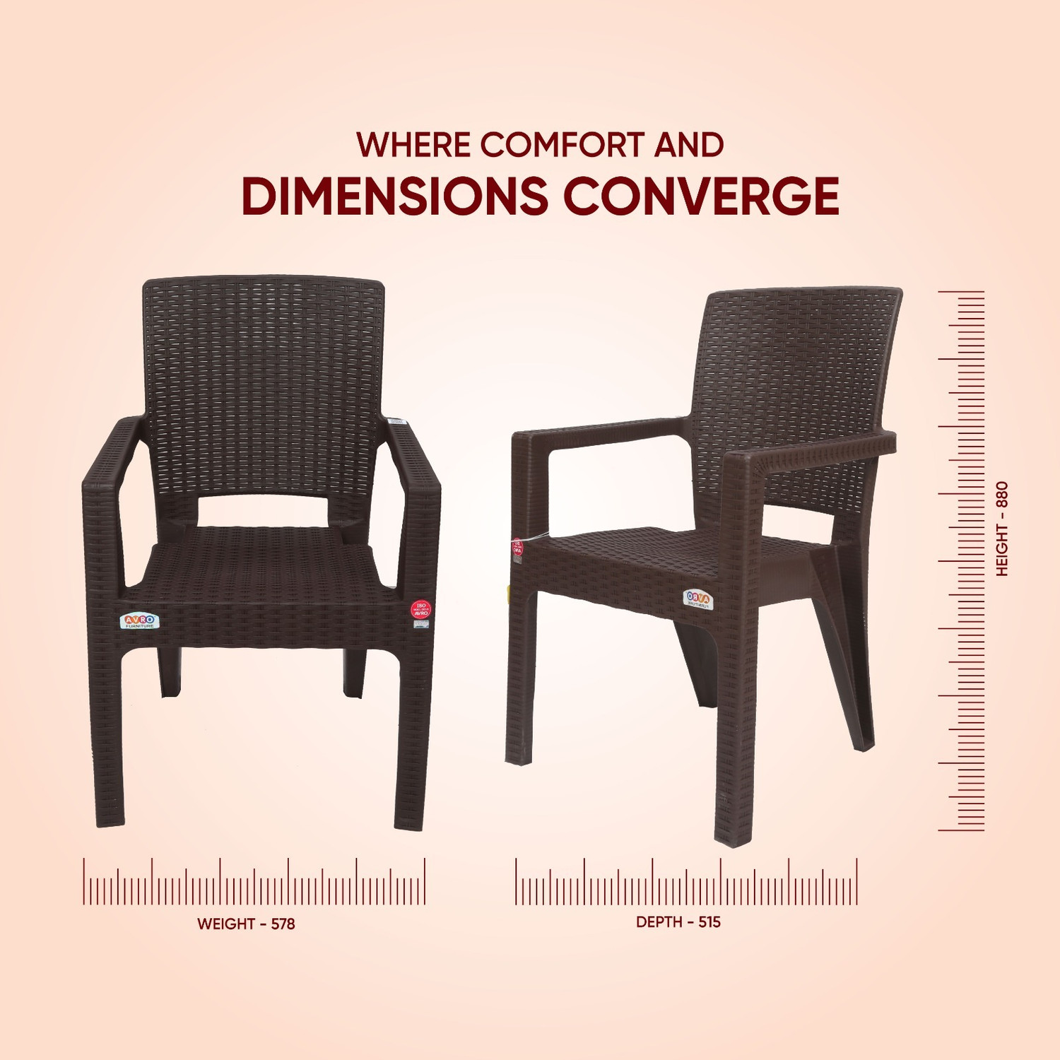 Image of AVRO furniture Platinum Heavy Duty Relaxing Chair for Living Room Home Garden Office Plastic Living Room Chair (Finish Color - Brown, Pre-assembled)