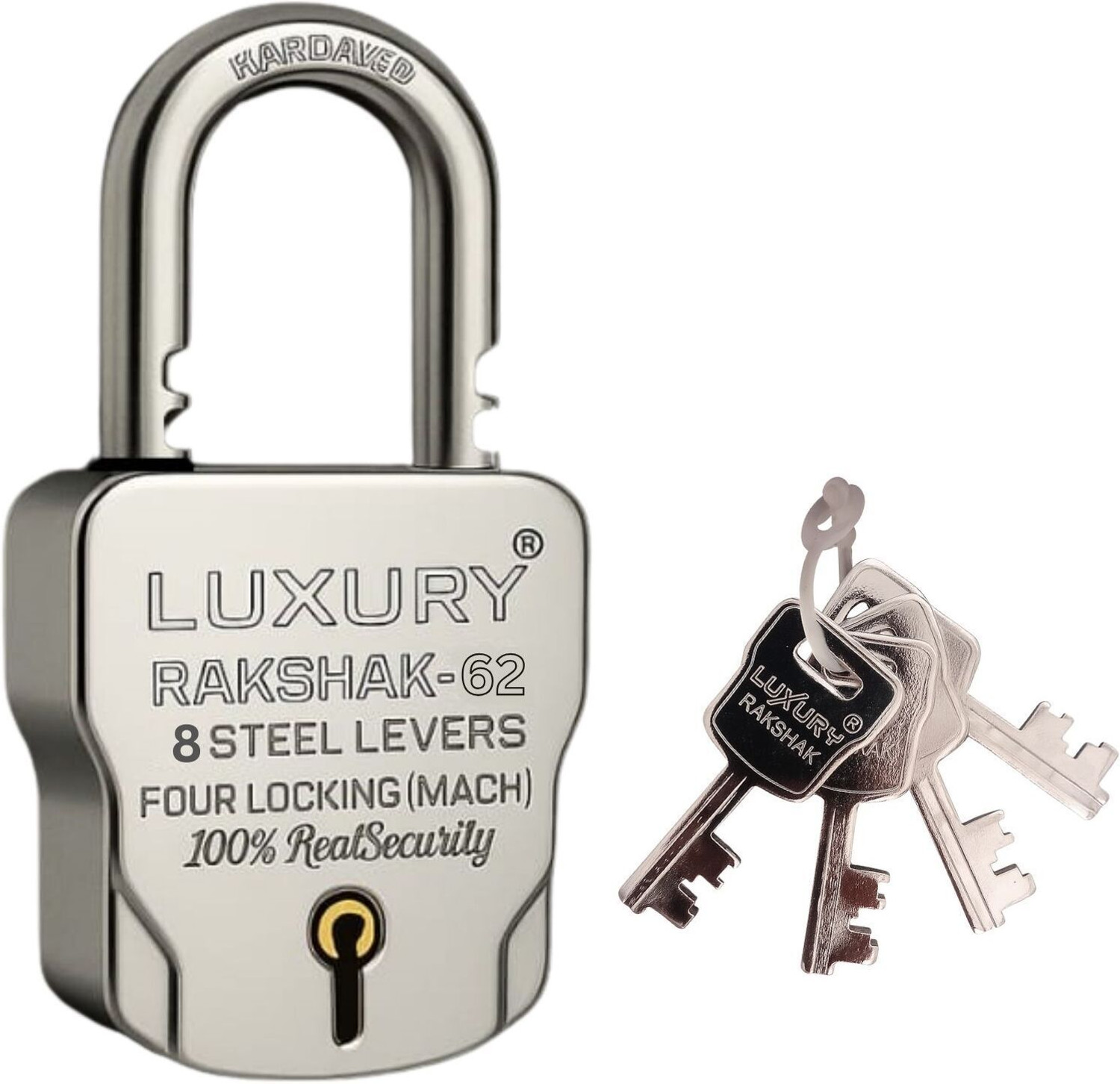 Image of JUPREV Round Dial Combination Padlock | Code Lock for Luggage, Suitcases, Boxes & Doors Combination Lock (Silver)