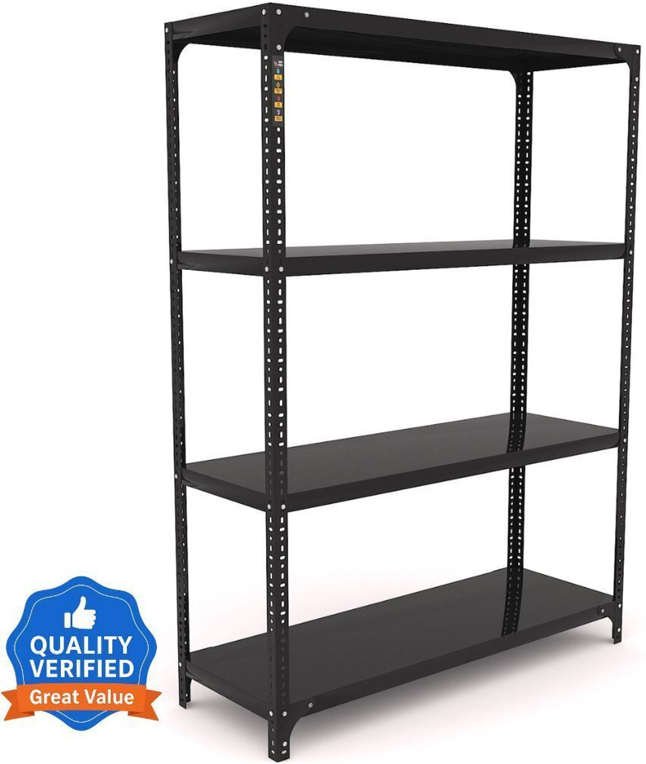 Image of ALIJA Slotted Angle Metal Rack (2 x 2.5 x 1 Ft. / 24 x 30 x 12 Inch) with 3 Shelves Storage Rack Unit (24 Gauge Shelf 18 Gauge Angle) (Black) Luggage Rack