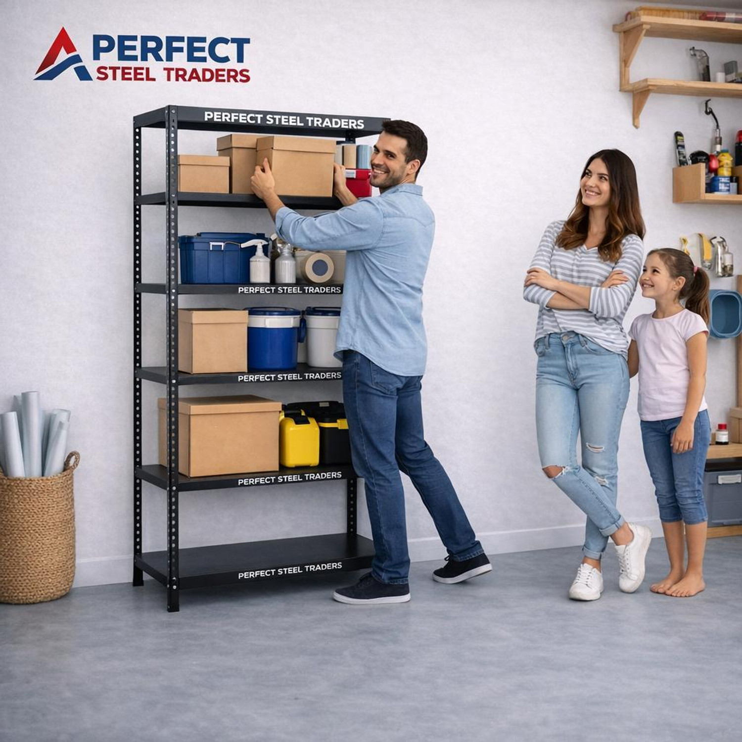 Image of JD FRESH 5-Tier Extra Large Metal Shelf Rack Adjustable Boltless Shelving Unit Luggage Rack