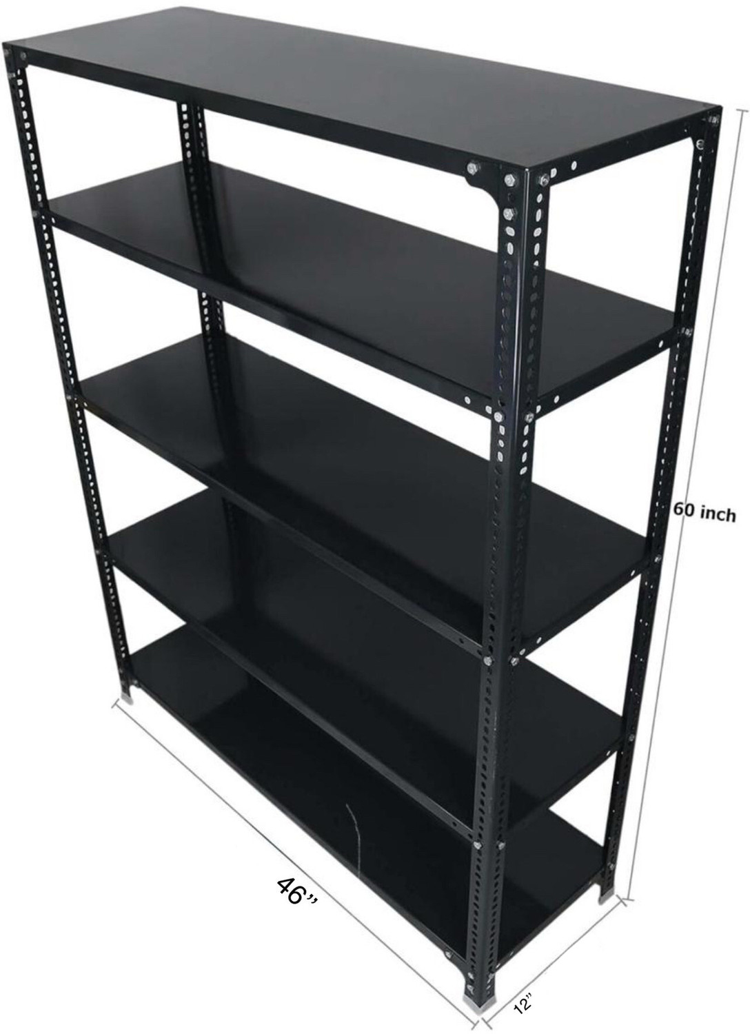Image of Metalgrid Metal Storage Rack-5FT-20 Gauge,20 Gauge Shelf & 16 Gauge Angle-H5FT x L46 x W12 Luggage Rack