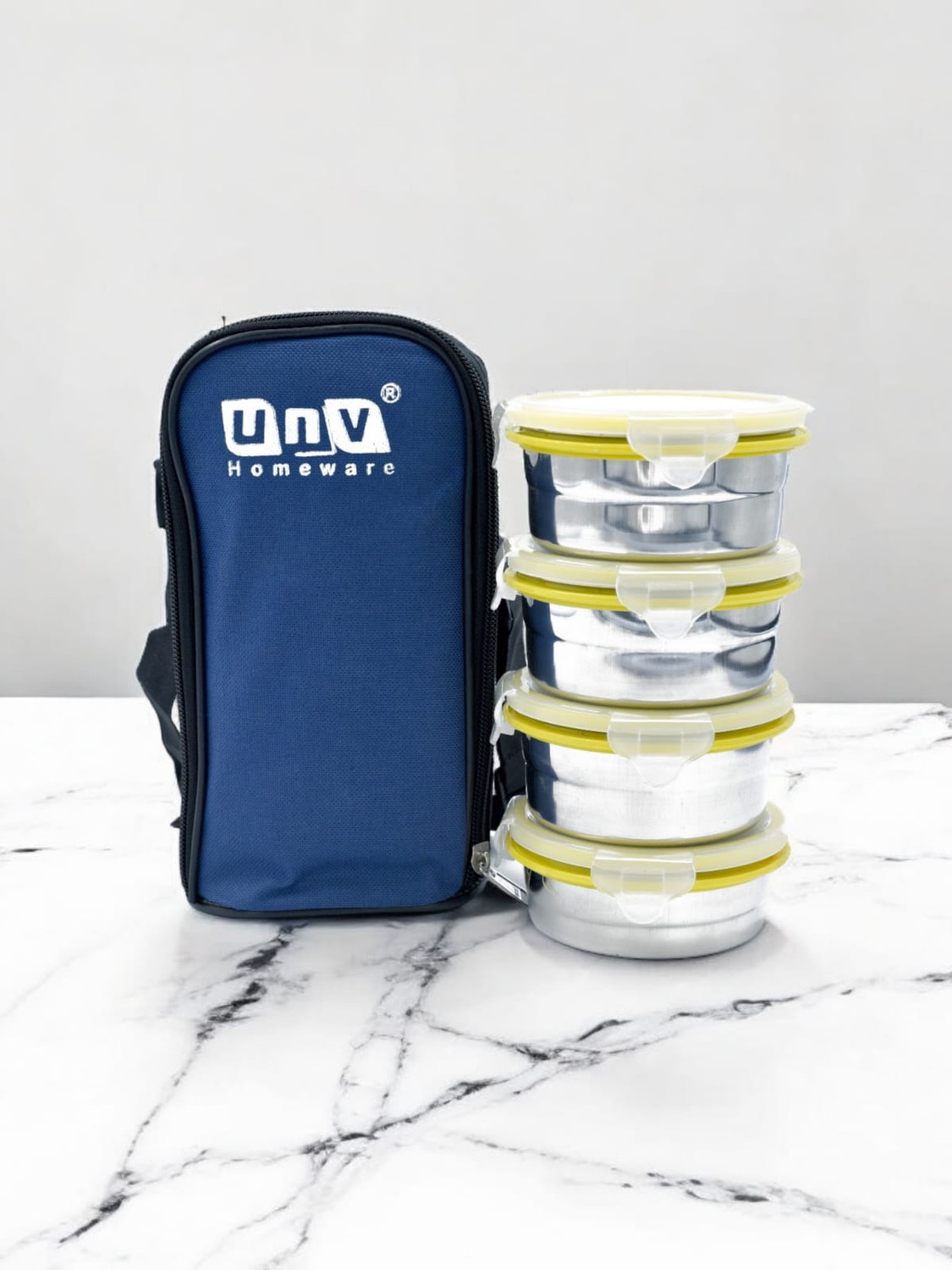UnV Stark-4 Lock and Lock Tiffin 4 Containers Stainless Steel Lunch - Image 1
