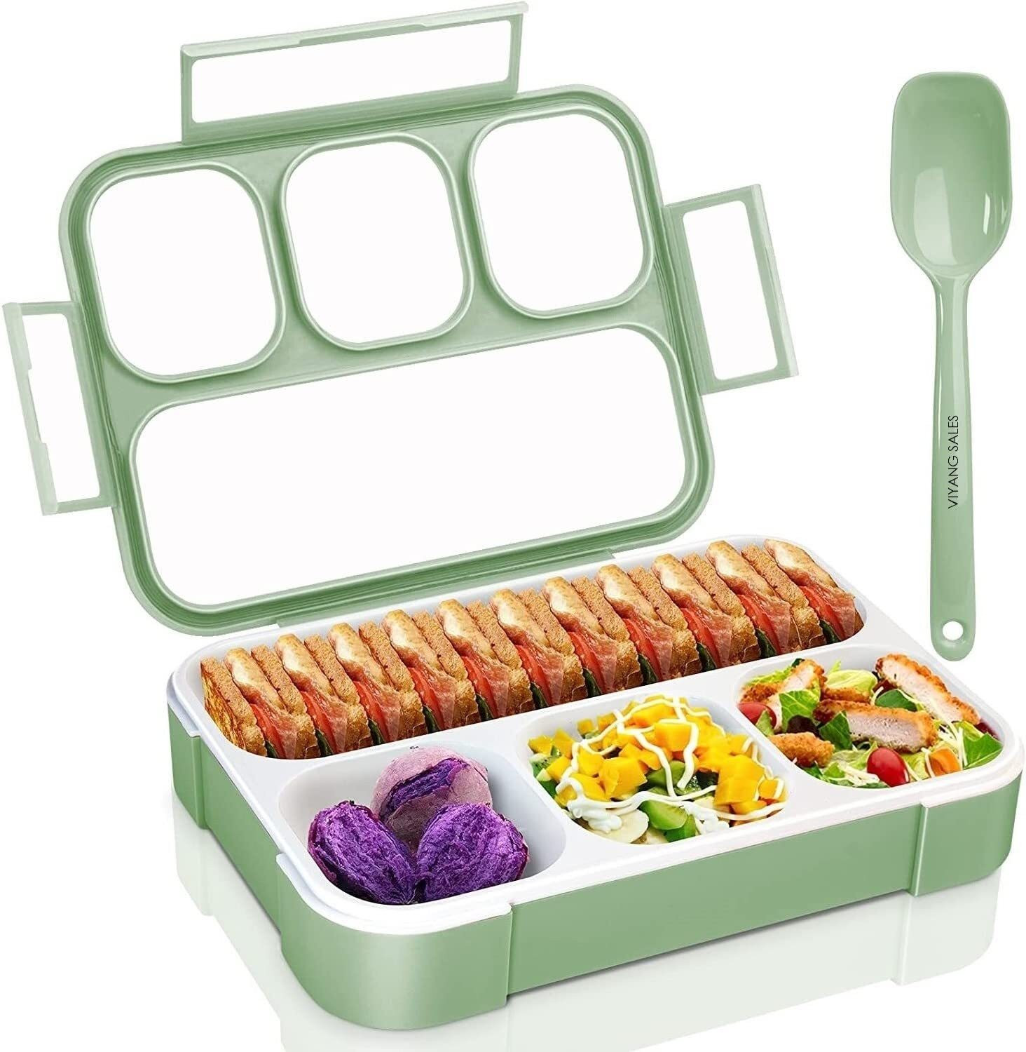 Image of HELLDRA Hsn4 4 Containers Plastic School Lunch Box (1000 ml)