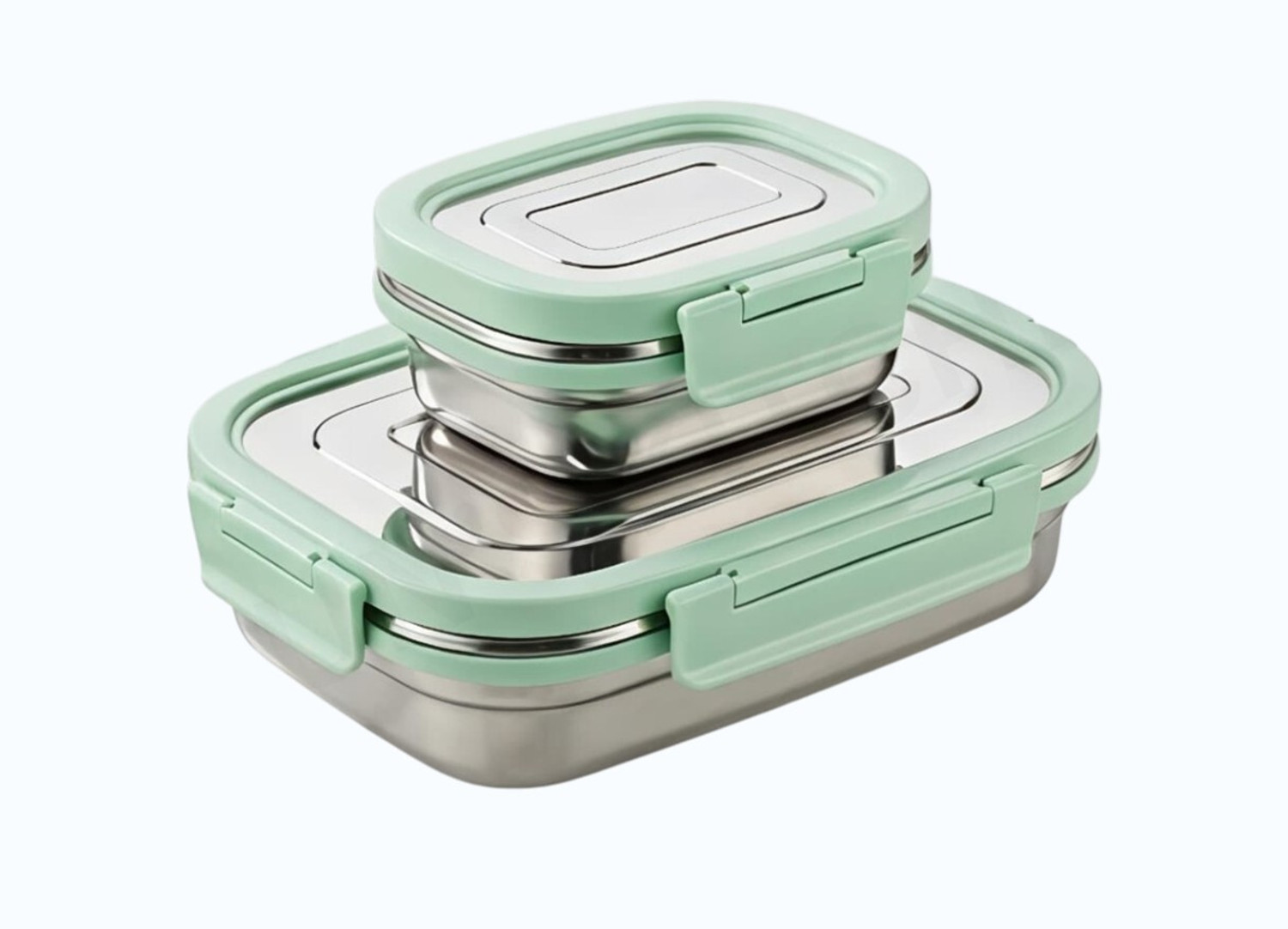 Image of MyPro Homeware HUNGRY DOUBLE DECKER 3 Containers Stainless Steel, Plastic Office Lunch Box (750 ml)