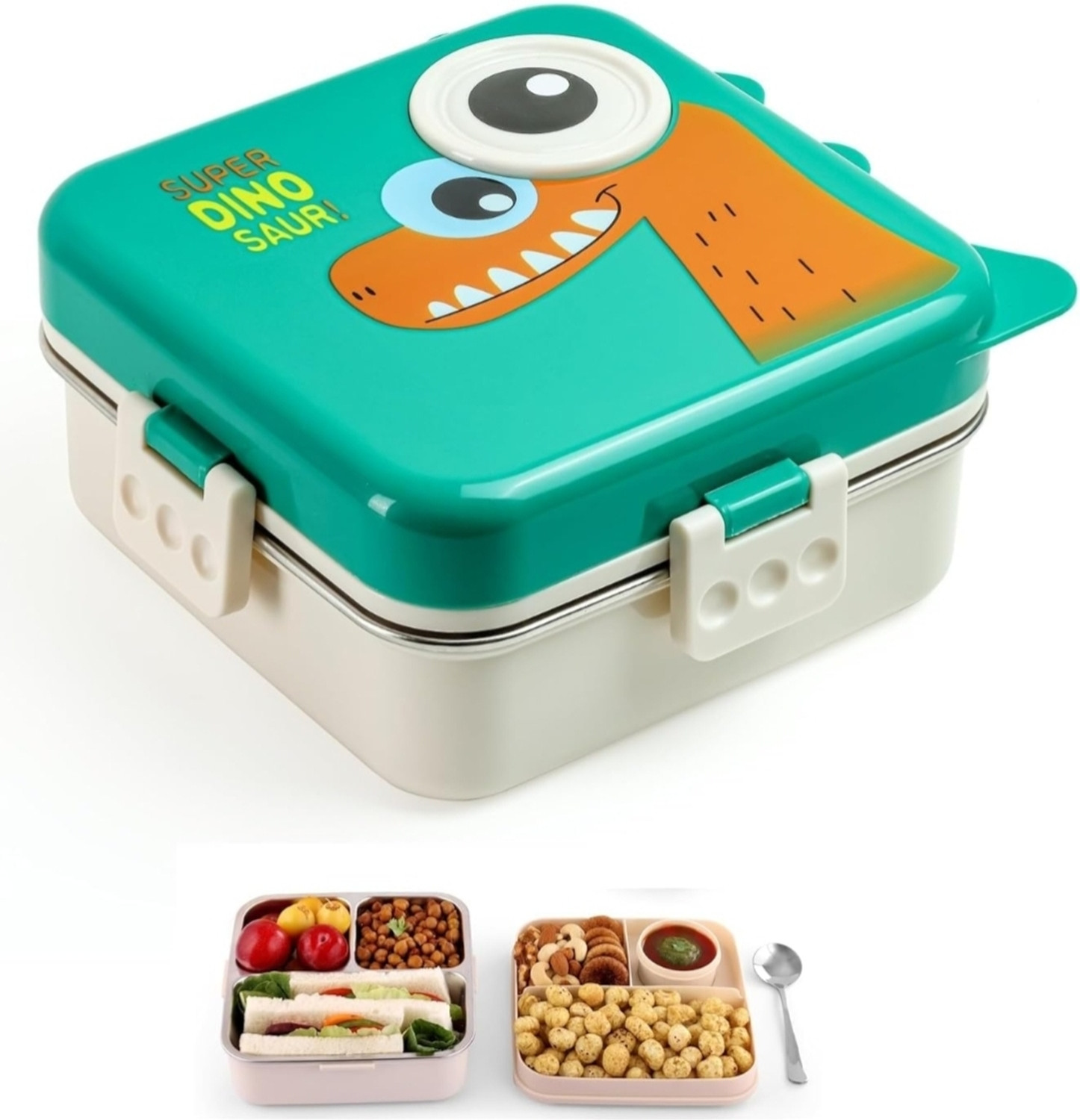 Image of ABC Shine Stainless Steel Airtight Leak-Proof Lunch Box for Office, School, Picnic 2 Containers Stainless Steel Office Lunch Box (800 ml)