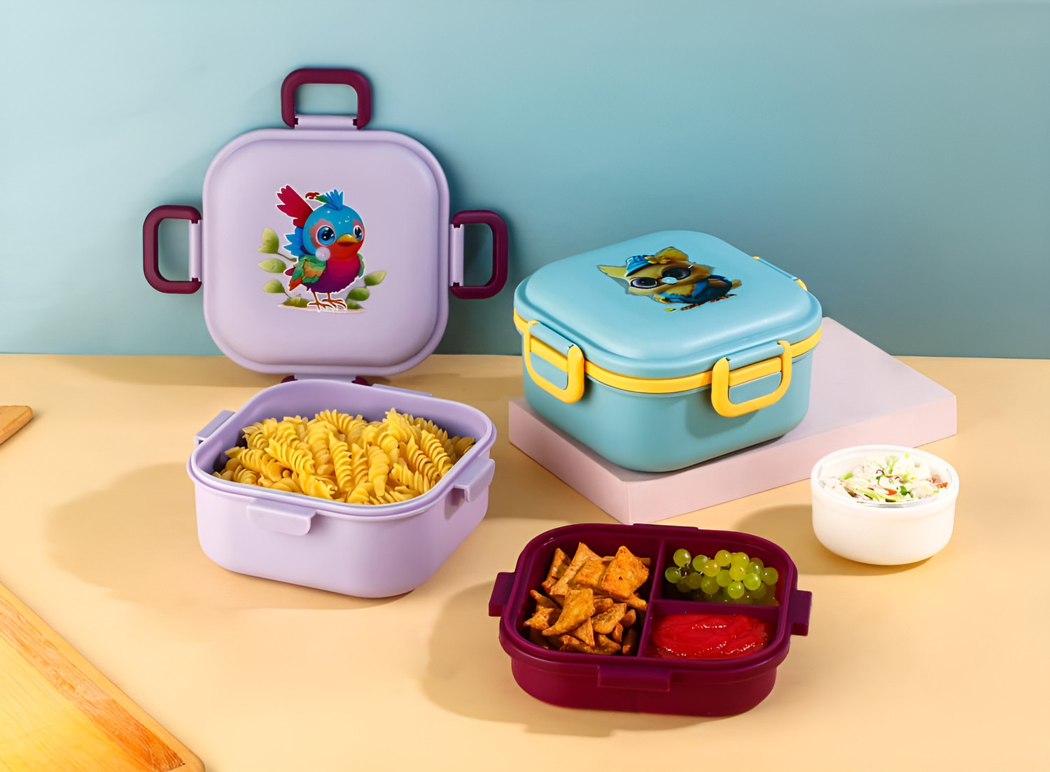 Image of ABC Shine Stainless Steel Airtight Leak-Proof Lunch Box for Office, School, Picnic 2 Containers Stainless Steel Office Lunch Box (800 ml)