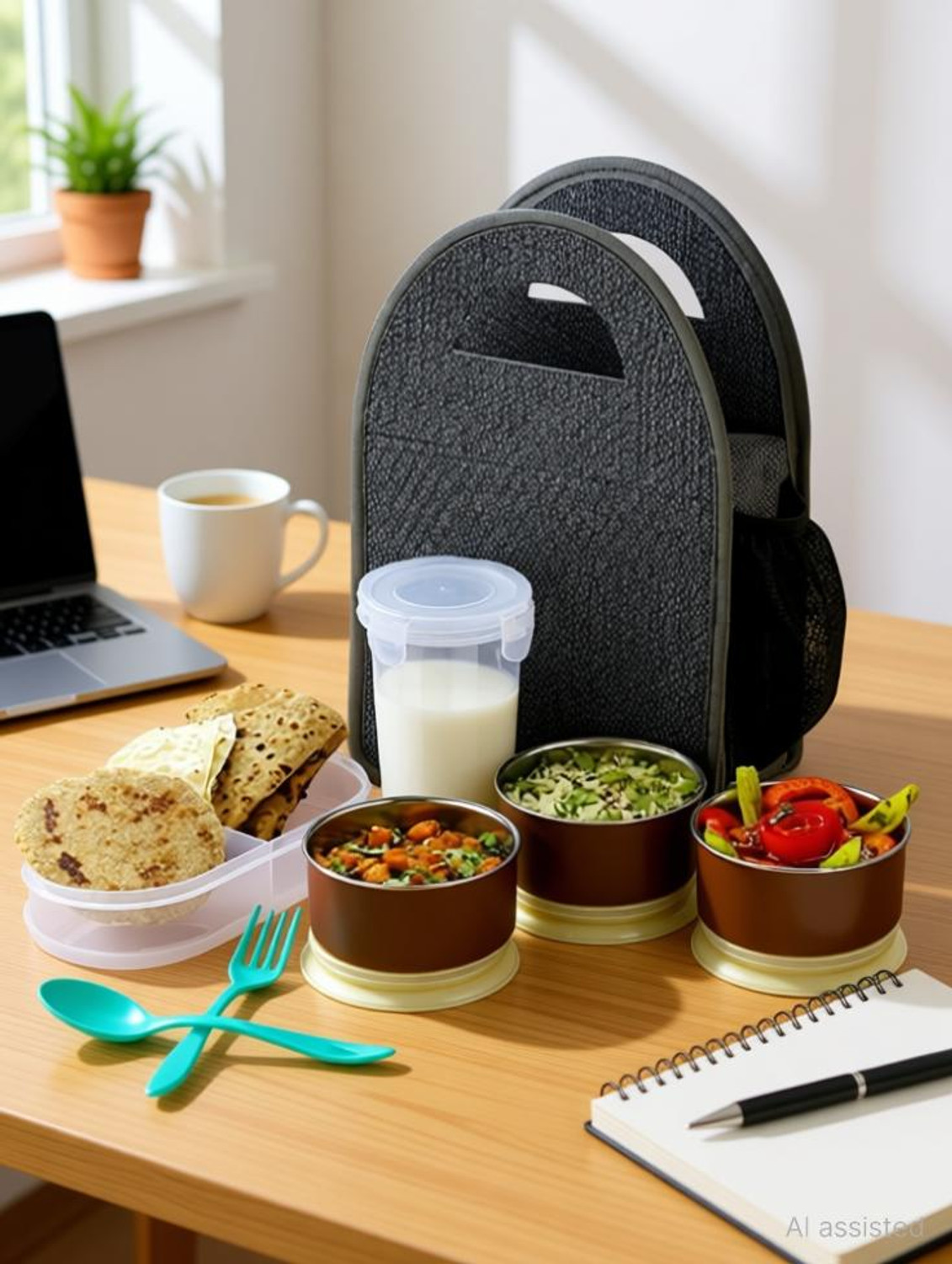 Image of NEKZA Trendy 3 Layer Insulated Lunch Box 3 Containers Plastic Office Lunch Box (1000 ml)