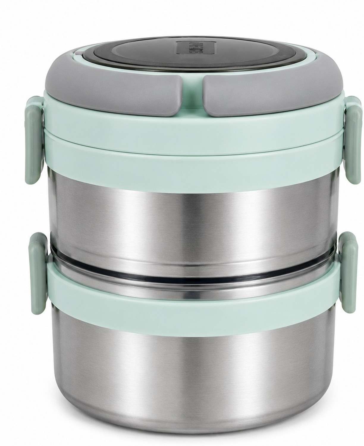 Image of MyPro Homeware HUNGRY DOUBLE DECKER 3 Containers Stainless Steel, Plastic Office Lunch Box (750 ml)