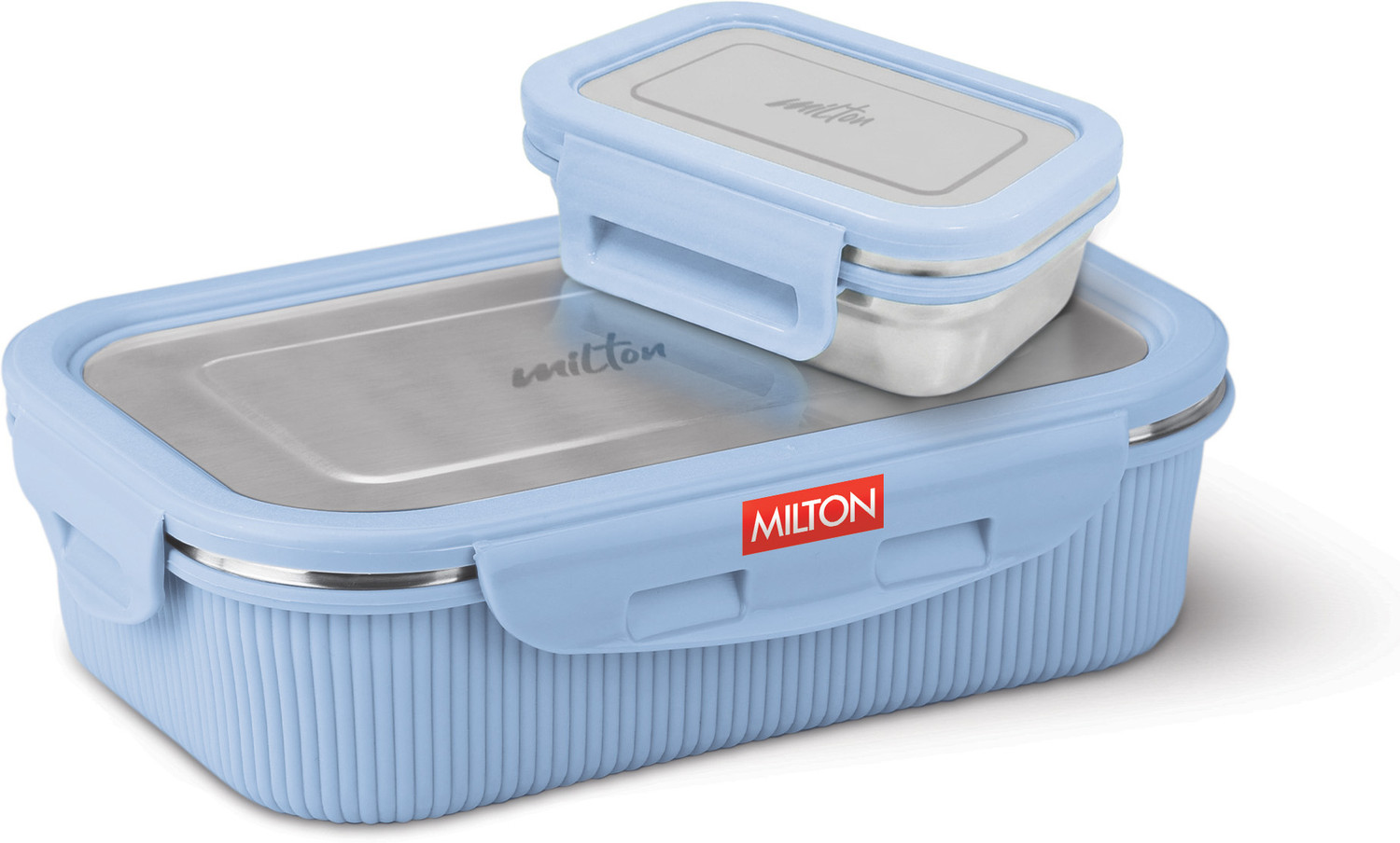 Image of Max Senso Bonnie Insulated Steel Lunch Box for Kids Lunch Box for School & Office. 2 Containers Stainless Steel, Plastic School Lunch Box (1050 ml, Microwave Safe)
