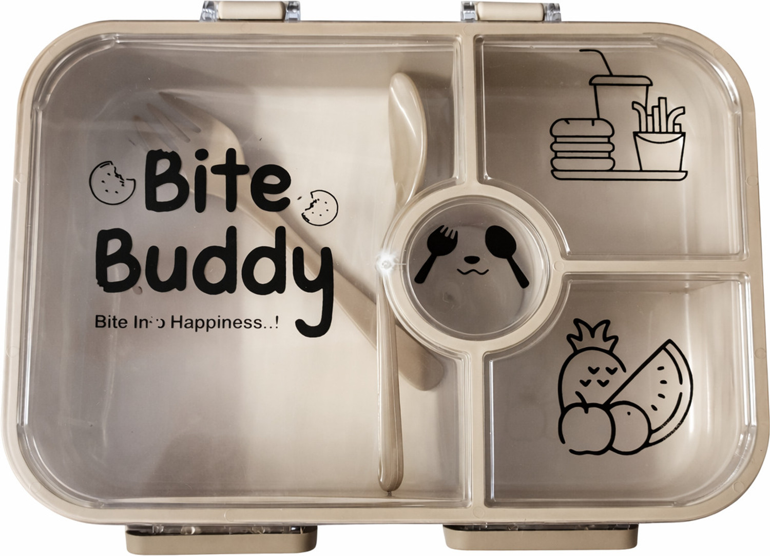 Image of HELLDRA Hsn4 4 Containers Plastic School Lunch Box (1000 ml)