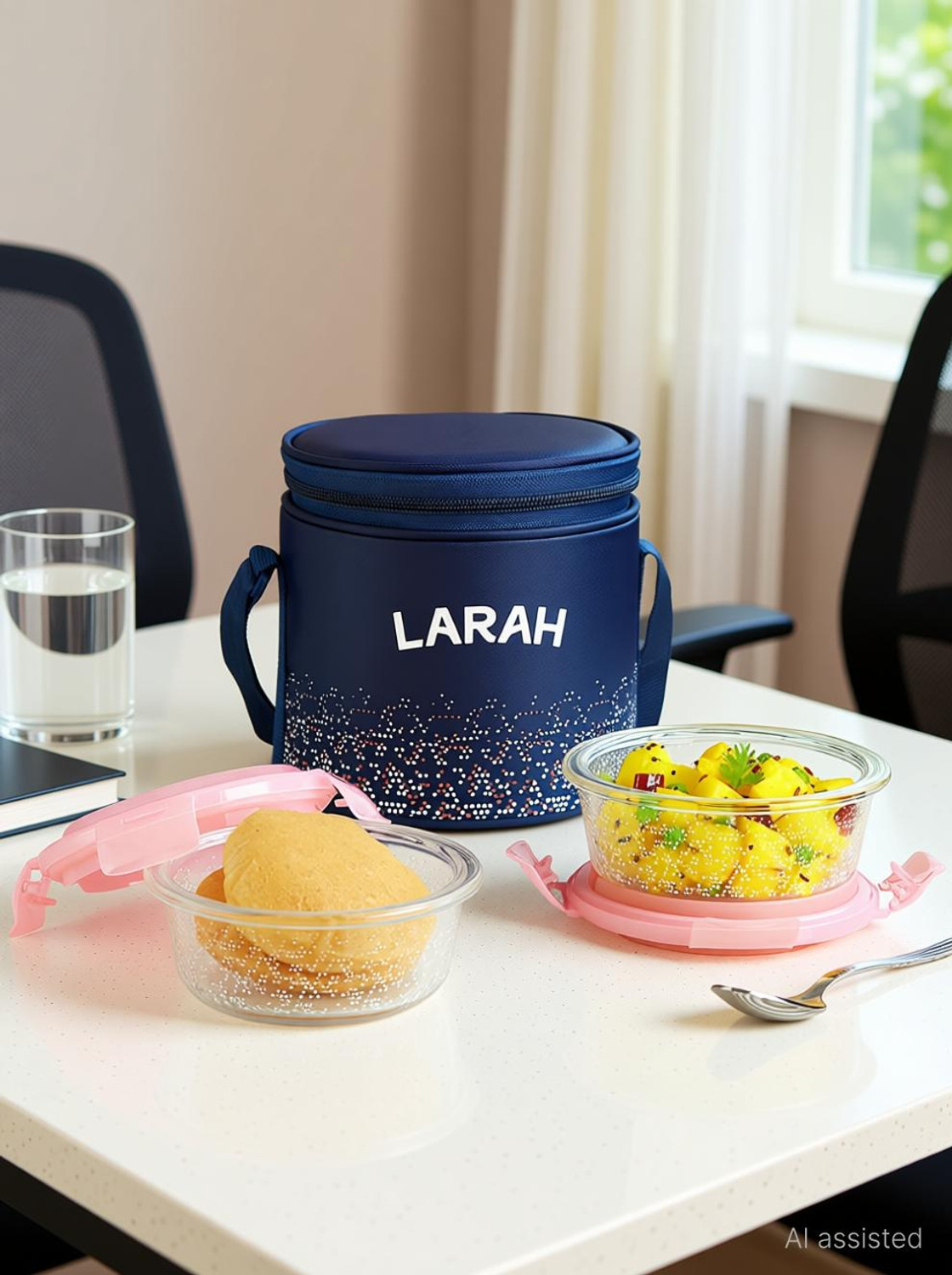 Image of ABC Shine Stainless Steel Airtight Leak-Proof Lunch Box for Office, School, Picnic 2 Containers Stainless Steel Office Lunch Box (800 ml)