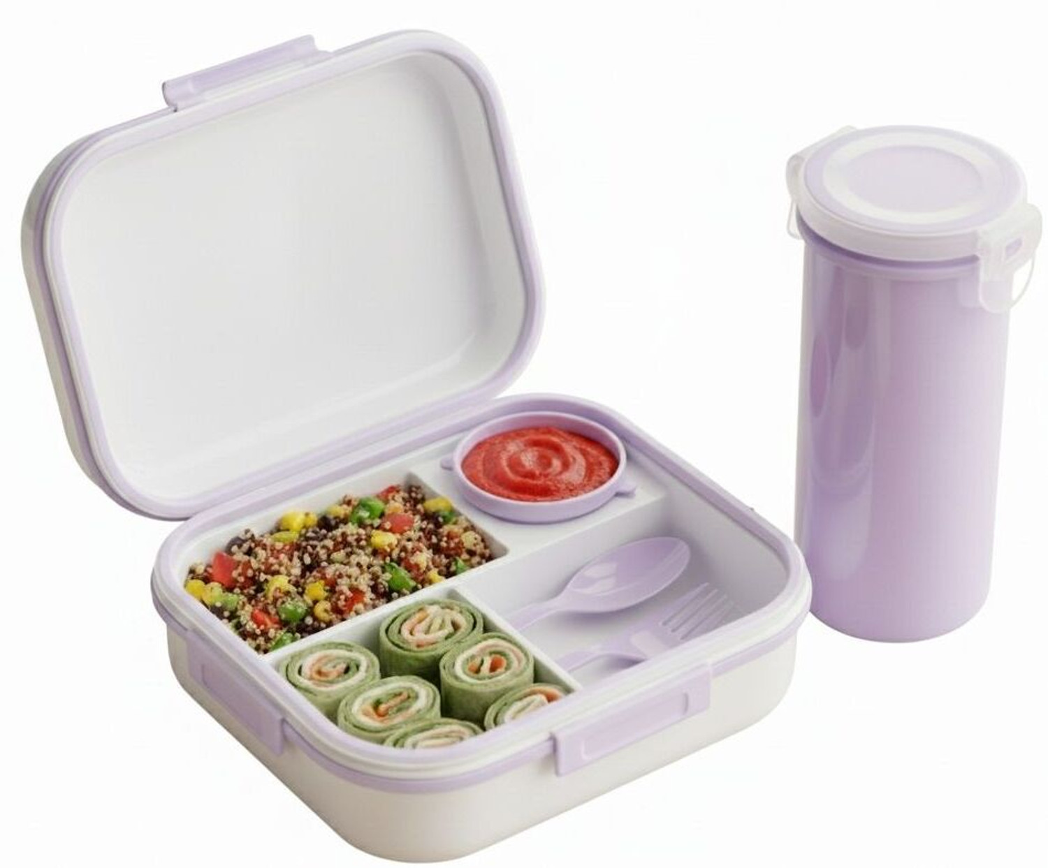 Image of HELLDRA Hsn4 4 Containers Plastic School Lunch Box (1000 ml)