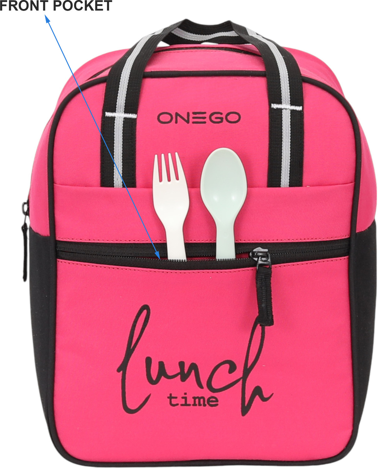 Image of ONEGO Durable Tiffin Bag - Ideal for School, College, Office & Outdoor Trips Waterproof Lunch Bag (Pink, 10 L)