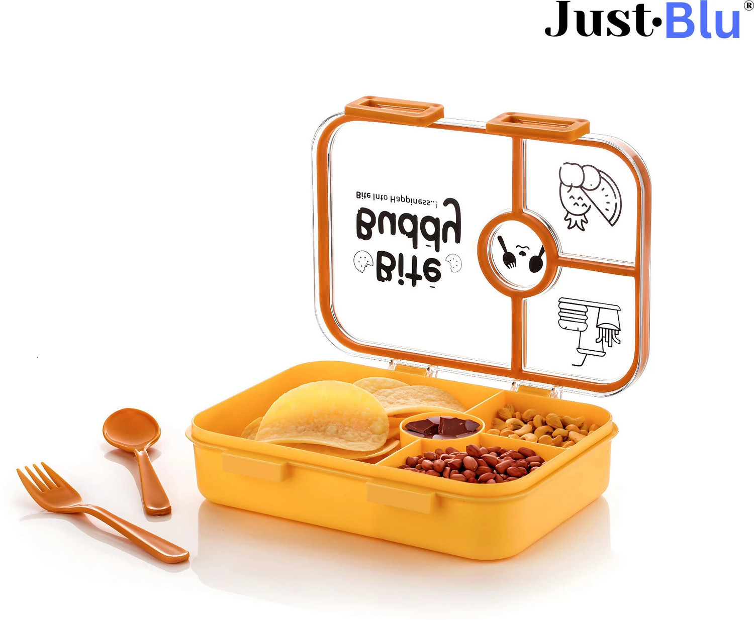 Image of HELLDRA Hsn4 4 Containers Plastic School Lunch Box (1000 ml)