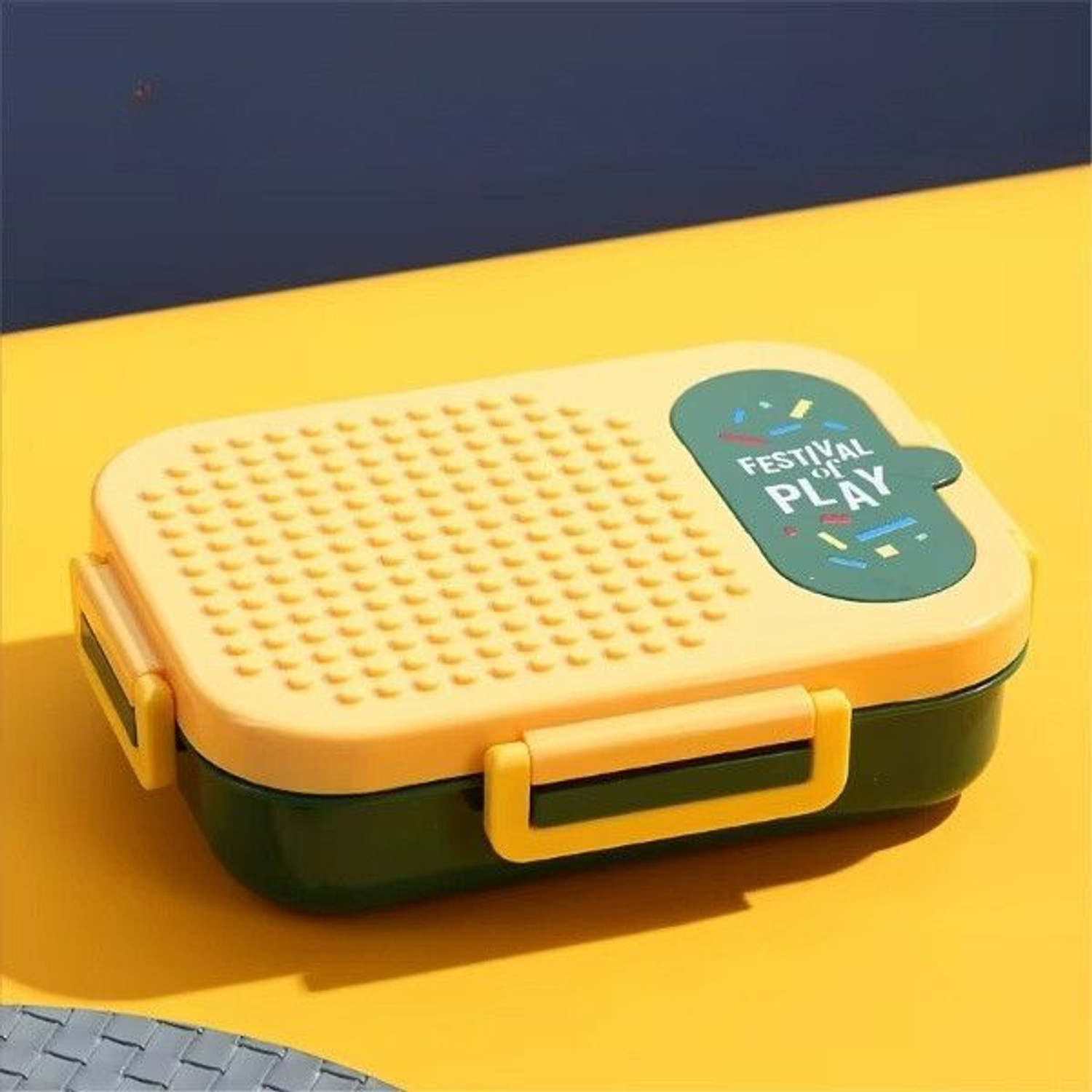 Image of BASIL Bento Box - Lunch Box for Kids| Stainless Steel| Leak Proof| - Blue 3 Containers Stainless Steel Office Lunch Box (900 ml, Microwave Safe)