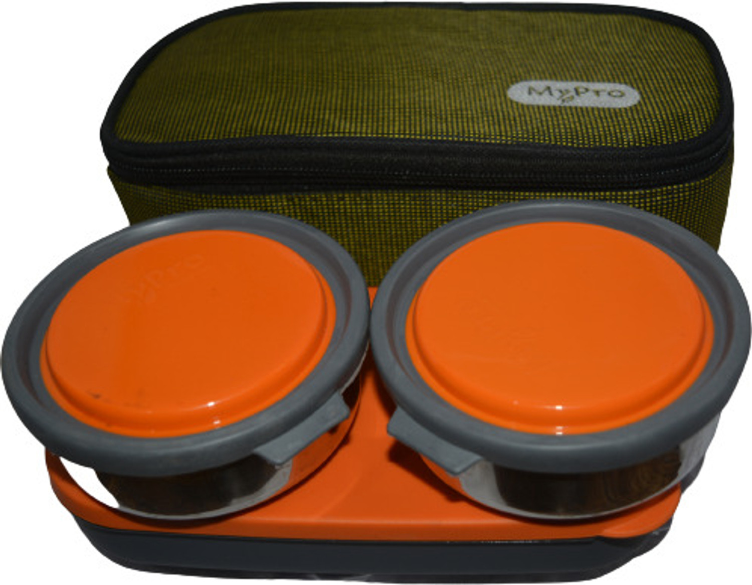Image of MyPro Homeware HUNGRY DOUBLE DECKER 3 Containers Stainless Steel, Plastic Office Lunch Box (750 ml)