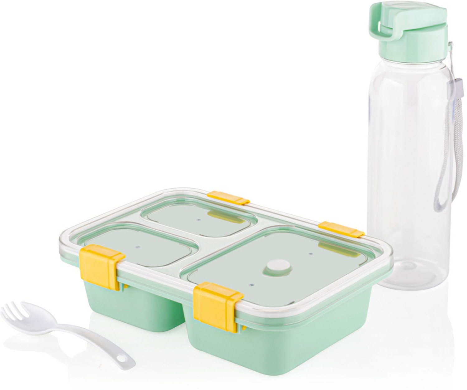Image of MyPro Homeware HUNGRY DOUBLE DECKER 3 Containers Stainless Steel, Plastic Office Lunch Box (750 ml)
