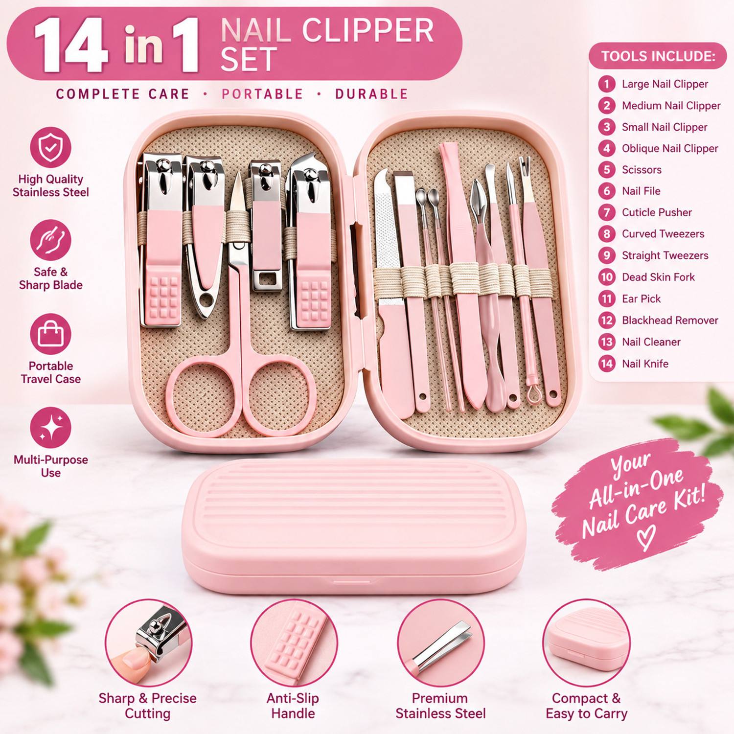 BJITECH 14-in-1 Manicure Pedicure Set - Image 1