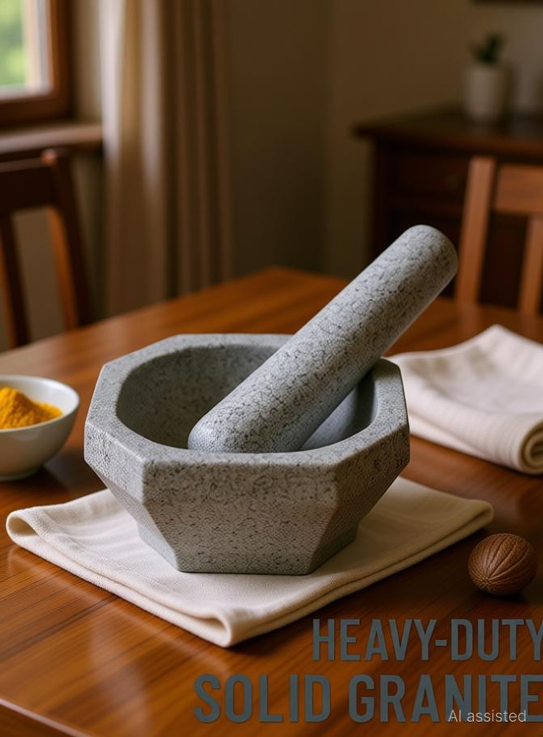 Image of subashini Kalvam 8 Inch Grinding Stone - Idikallu Stoneware Masher for Spices & Herbs Stoneware Masher (Pack of 1)
