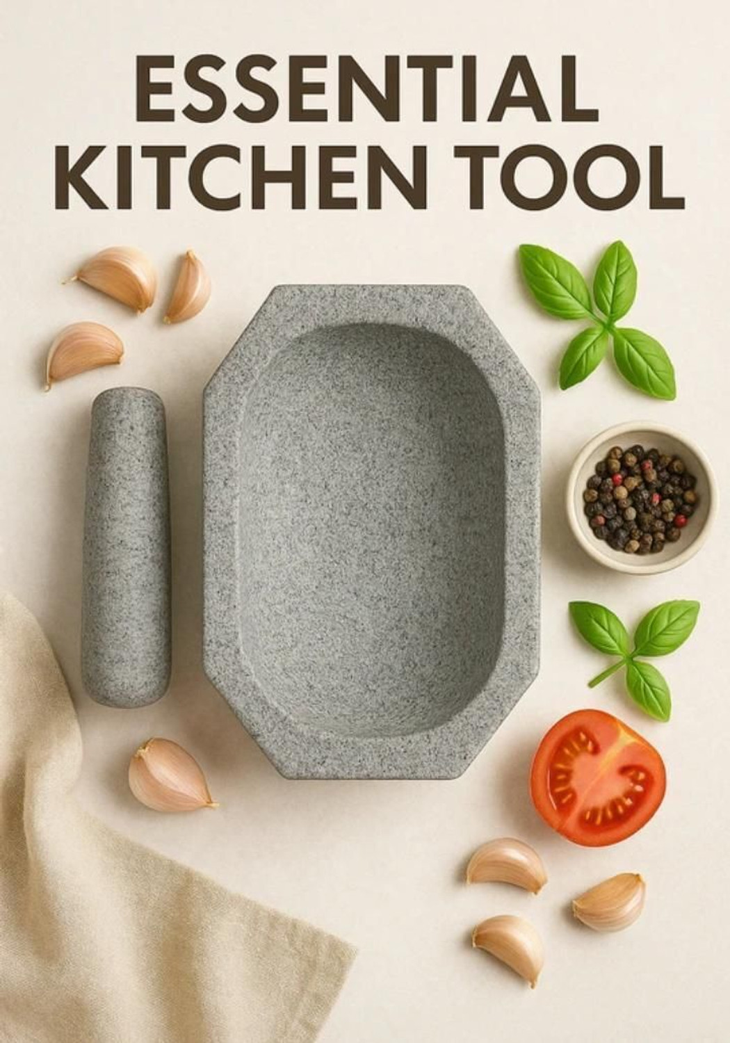 Image of subashini Kalvam 8 Inch Grinding Stone - Idikallu Stoneware Masher for Spices & Herbs Stoneware Masher (Pack of 1)