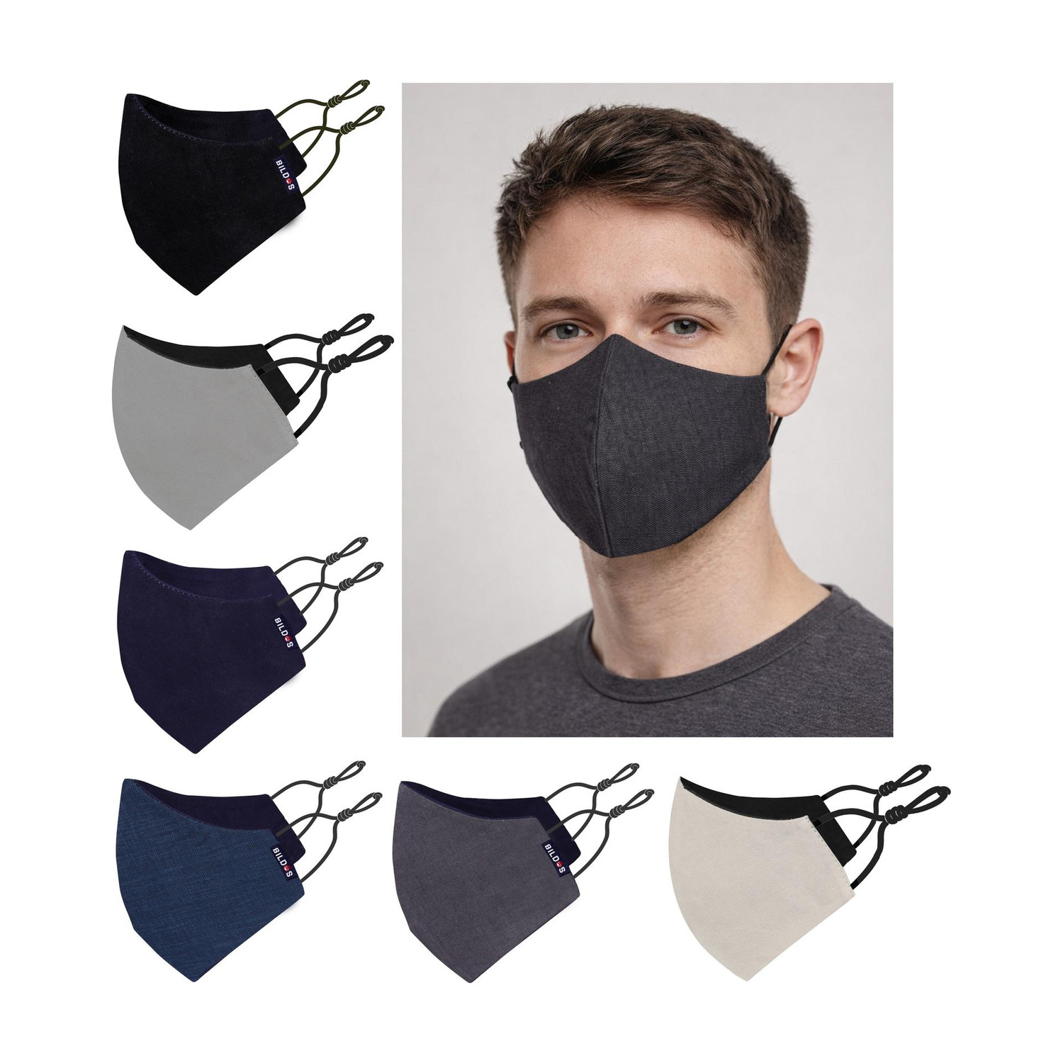 Image of MASQ 4 Layer Protective, 100% Cotton Cloth Face Mask Combo for Men with Ear Loops Swords Combo Large 04 Reusable, Washable Cloth Mask (Black, Green, L, Pack of 4, 4 Ply)
