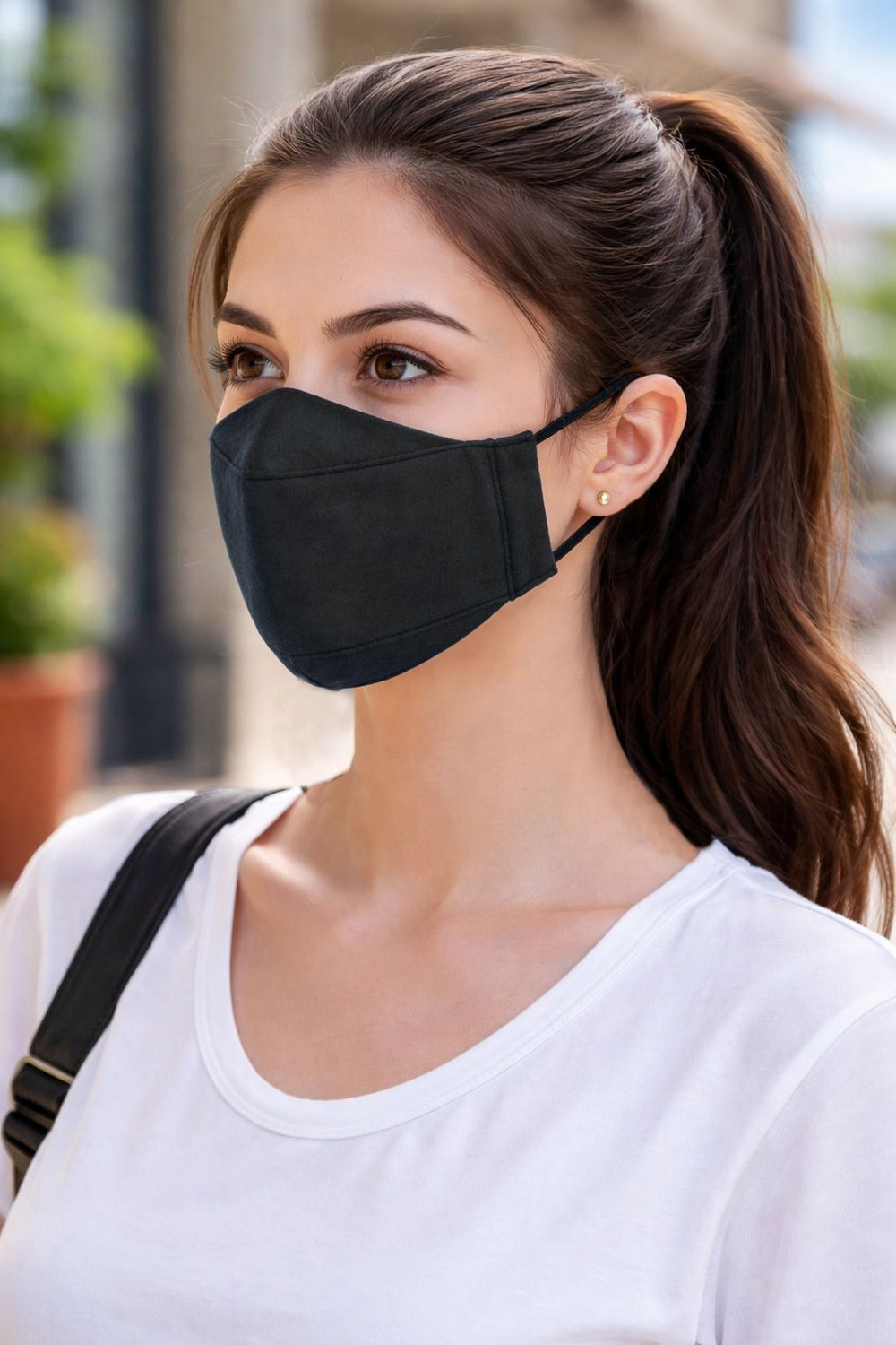 Image of Corosafe Anti-Pollution Masks With Adjustable Earloop Cotton Mask for Men & Women Cloth Mask With Melt Blown Fabric Layer (Black, Free Size, Pack of 6, 4 Ply)
