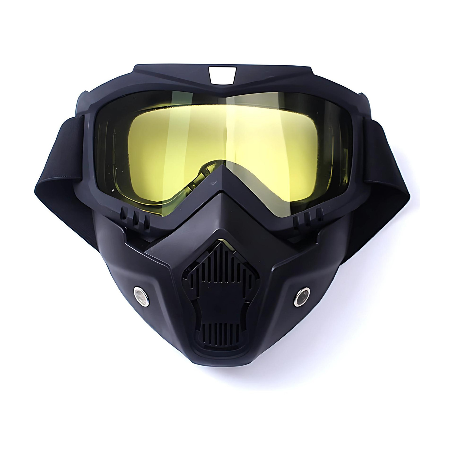 KAVYARA Riding Armor Face Protective Cover Windproof Night Vision Glasses & Dust Filter Decorative Mask (Yellow, Pack of 1) - Image 1
