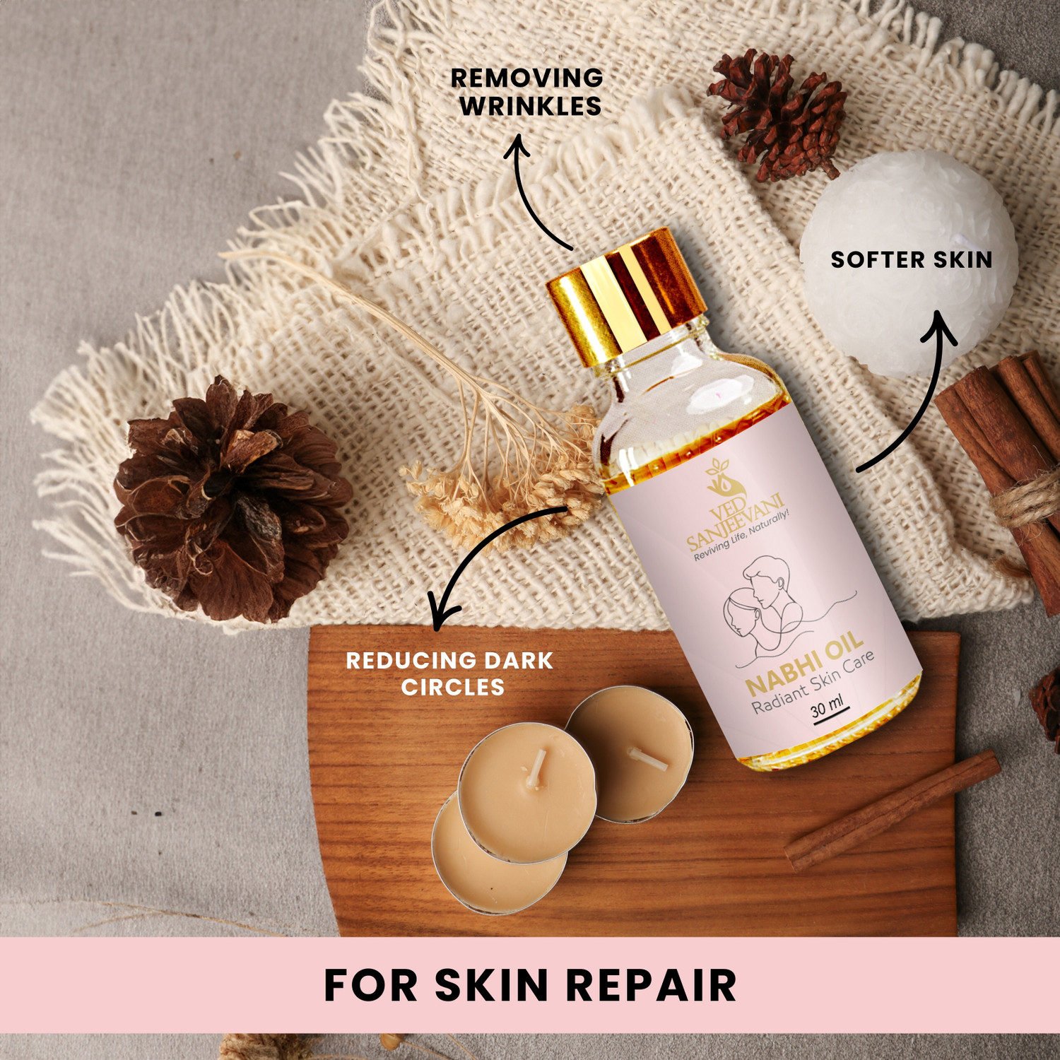 Image of Ved Sanjeevani Radiant Skin Care Nabhi Oil For Acne-Prone & Dullness Reduction (30 ml)
