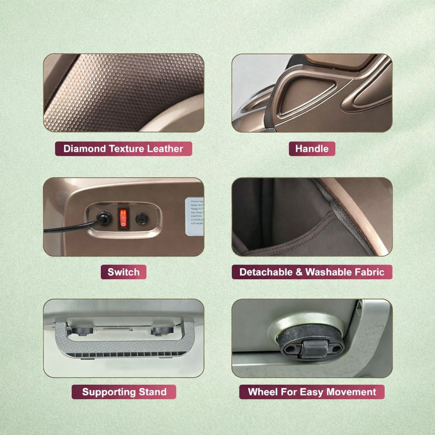 Image of LEADWORT Leg & Thigh Massager 28 Air Bags 3 Level Air Pressure Heating Roller Therepy, Improve Blood Circulation Kneading Legs Massager (Brown)