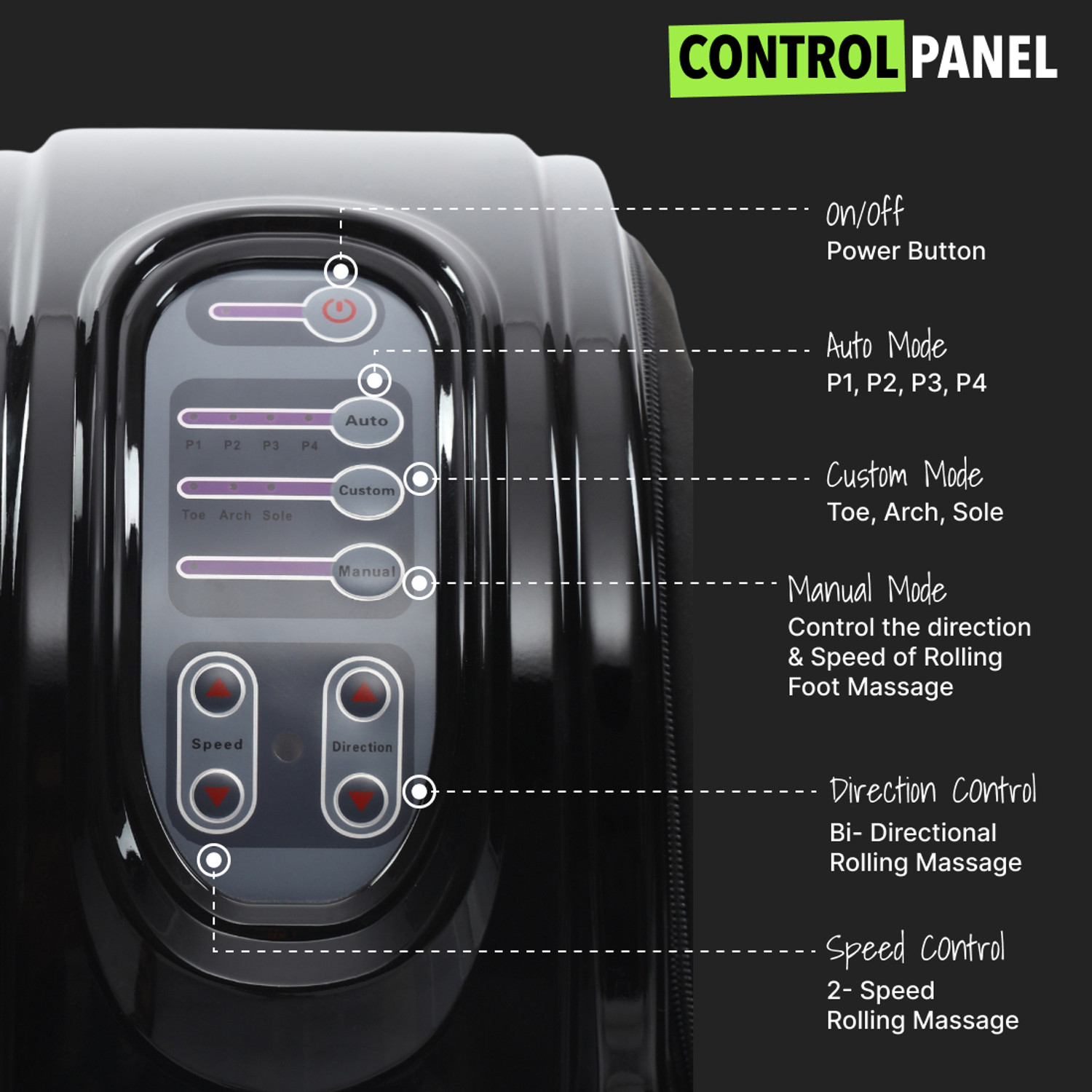 Image of Cultsport Brent Foot Massager with Kneading techniques for Pain Relief and Blood Circulation Massager (Black)
