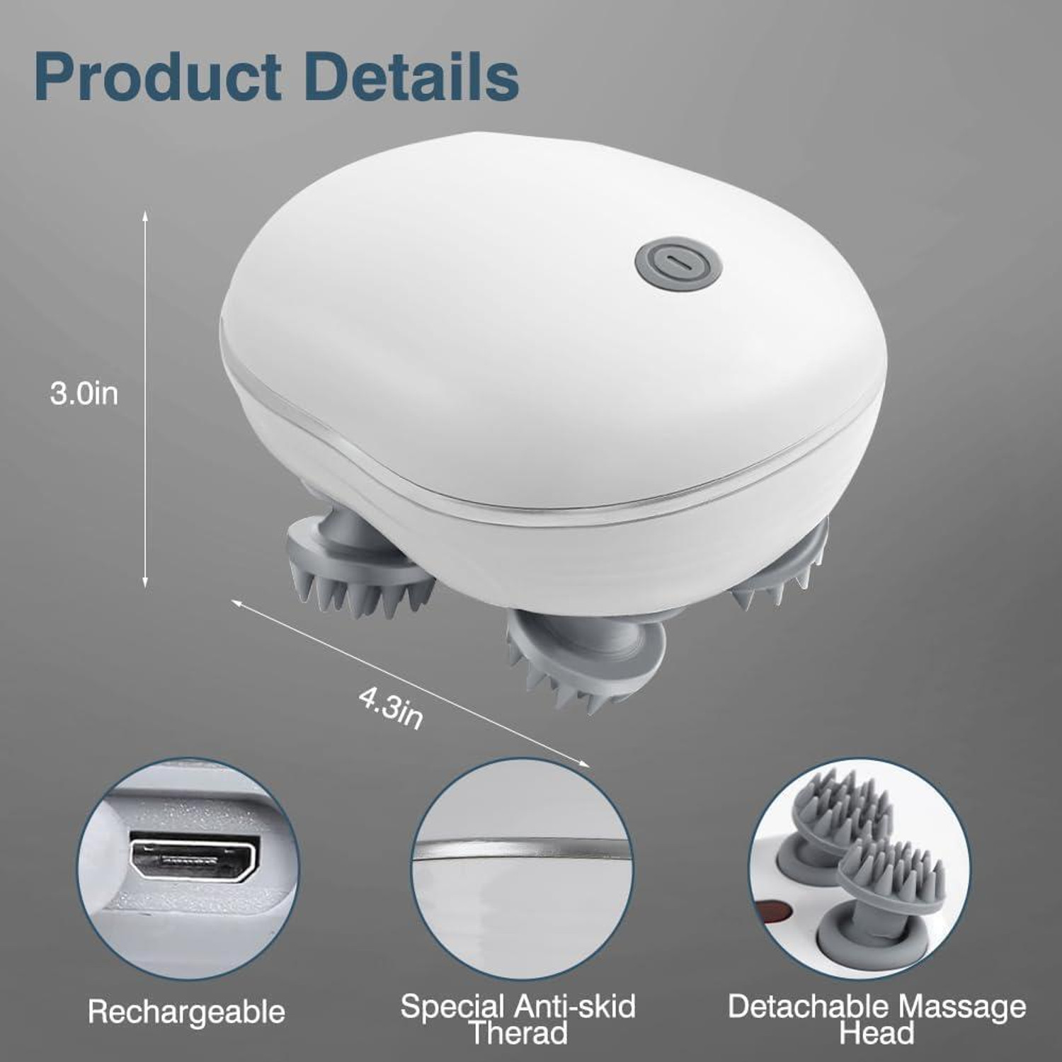 Image of Vivesha Headache And Stress Pain Relief Massager Cordless Waterproof Multicolor Msaager Device Massager (Multicolor)